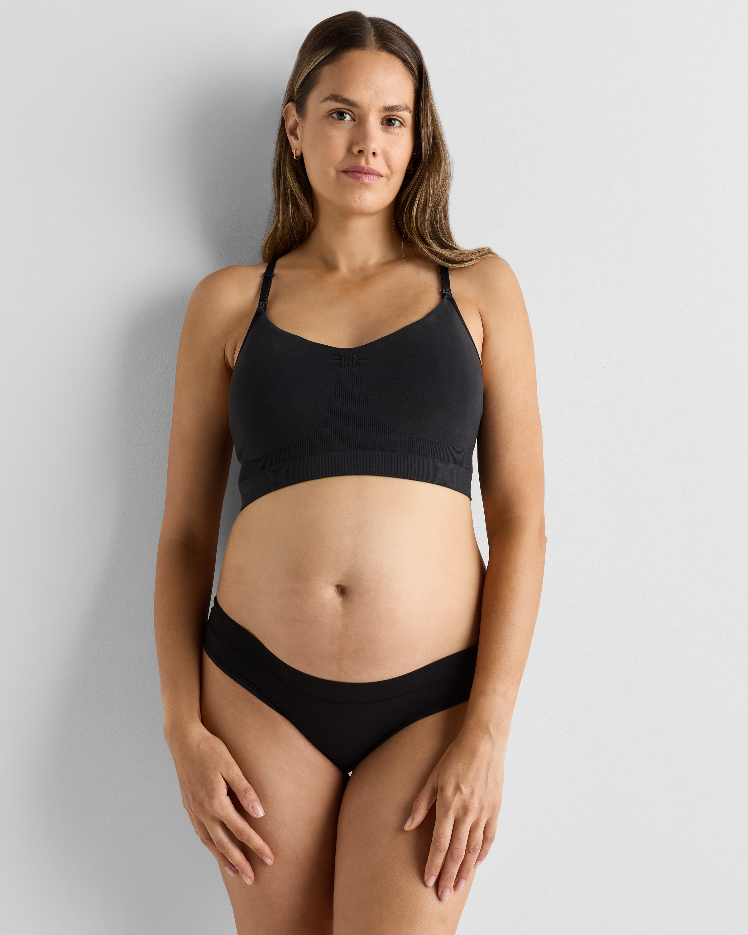 Black Second Skin Maternity Thong (6-pack)