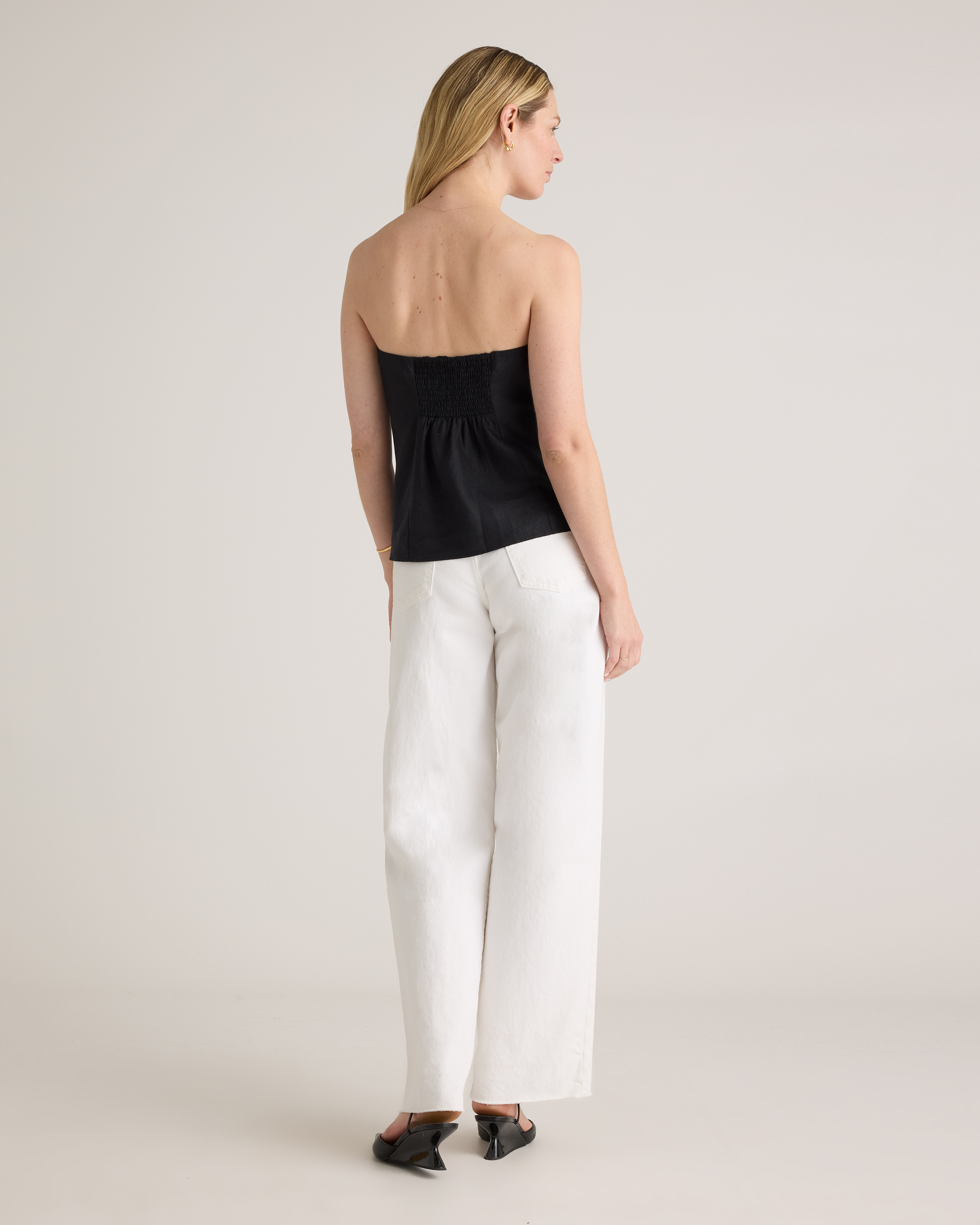 100% European Linen Strapless Top