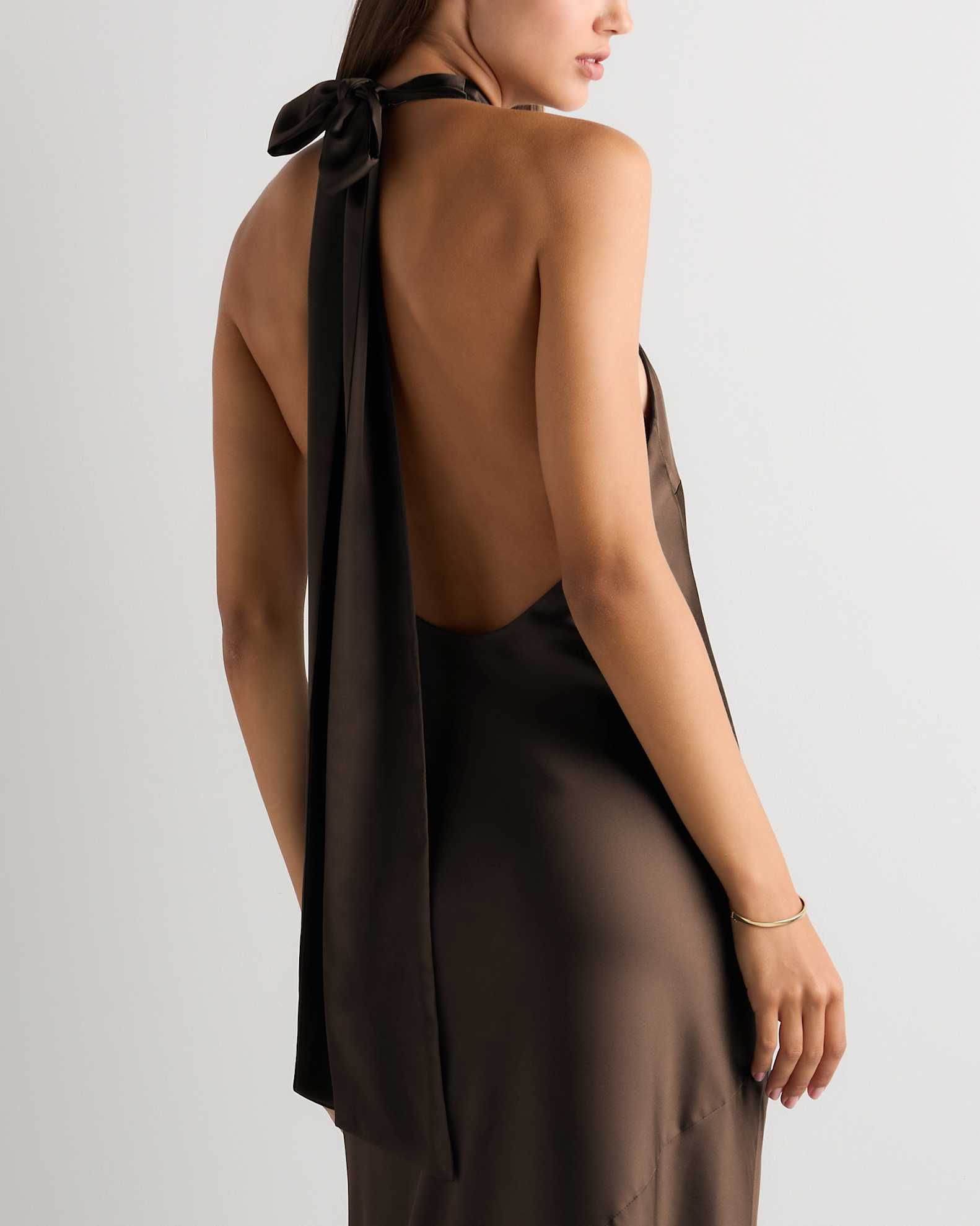 halter neck dress canada Midi Dress Halter Dress Canada Anaisa Orange Plunge Halter-Neck Midi Dress Club L London CA
