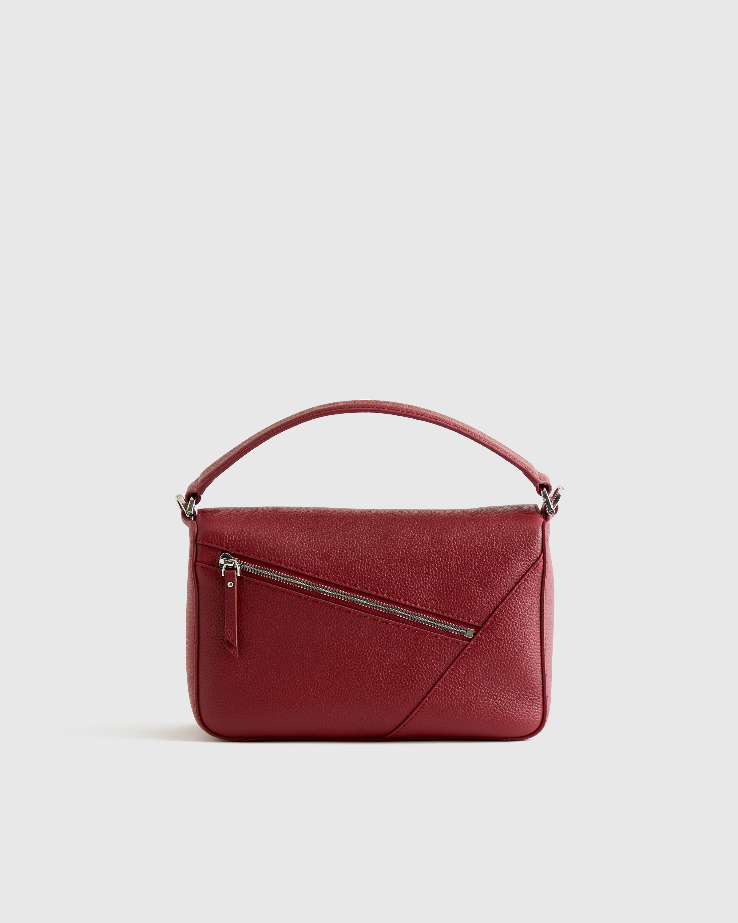 Italian Leather Patchwork Crossbody in Merlot