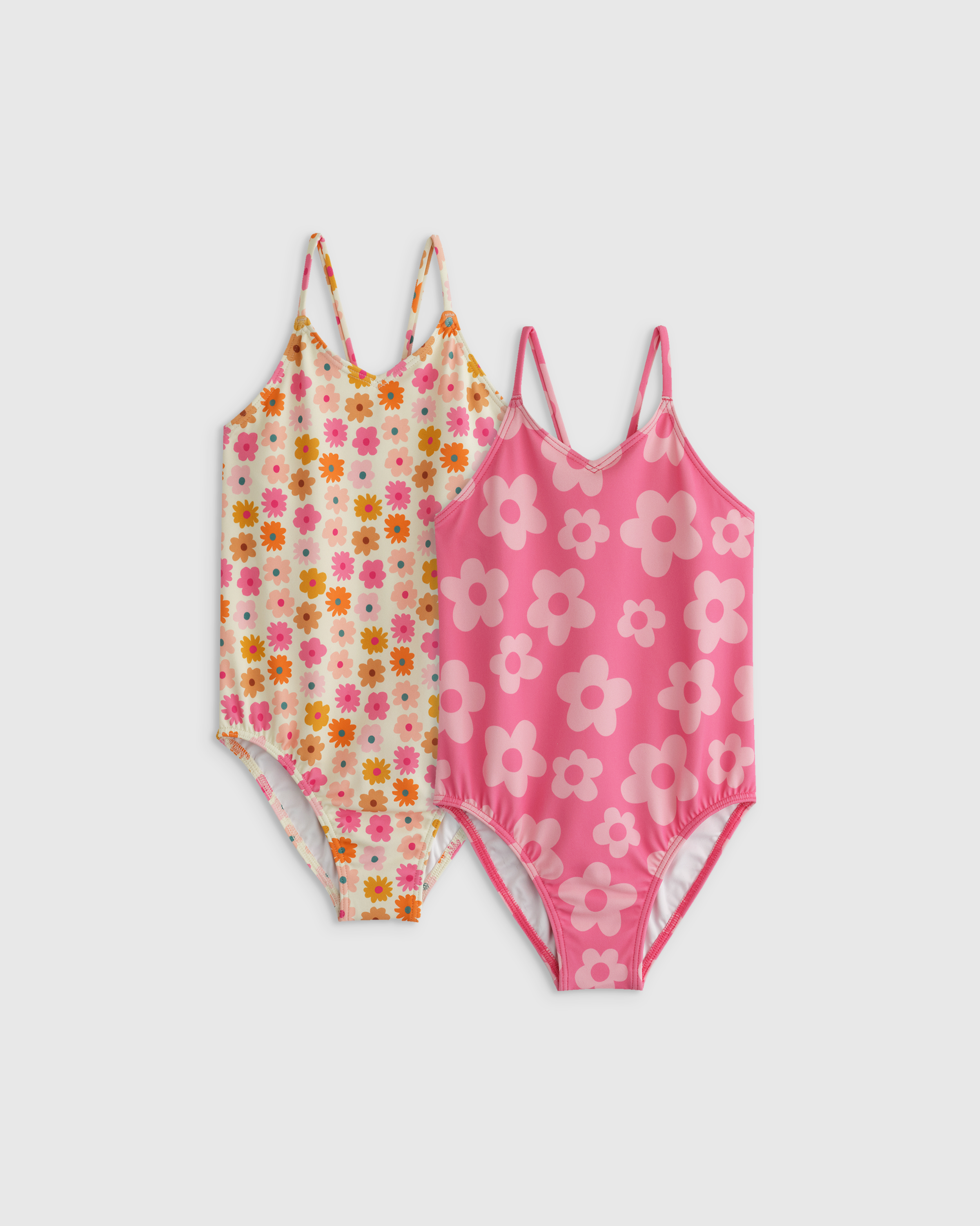Pink Daisy/Multi Daisy Sunsafe One-Piece Swimsuit 2-Pack