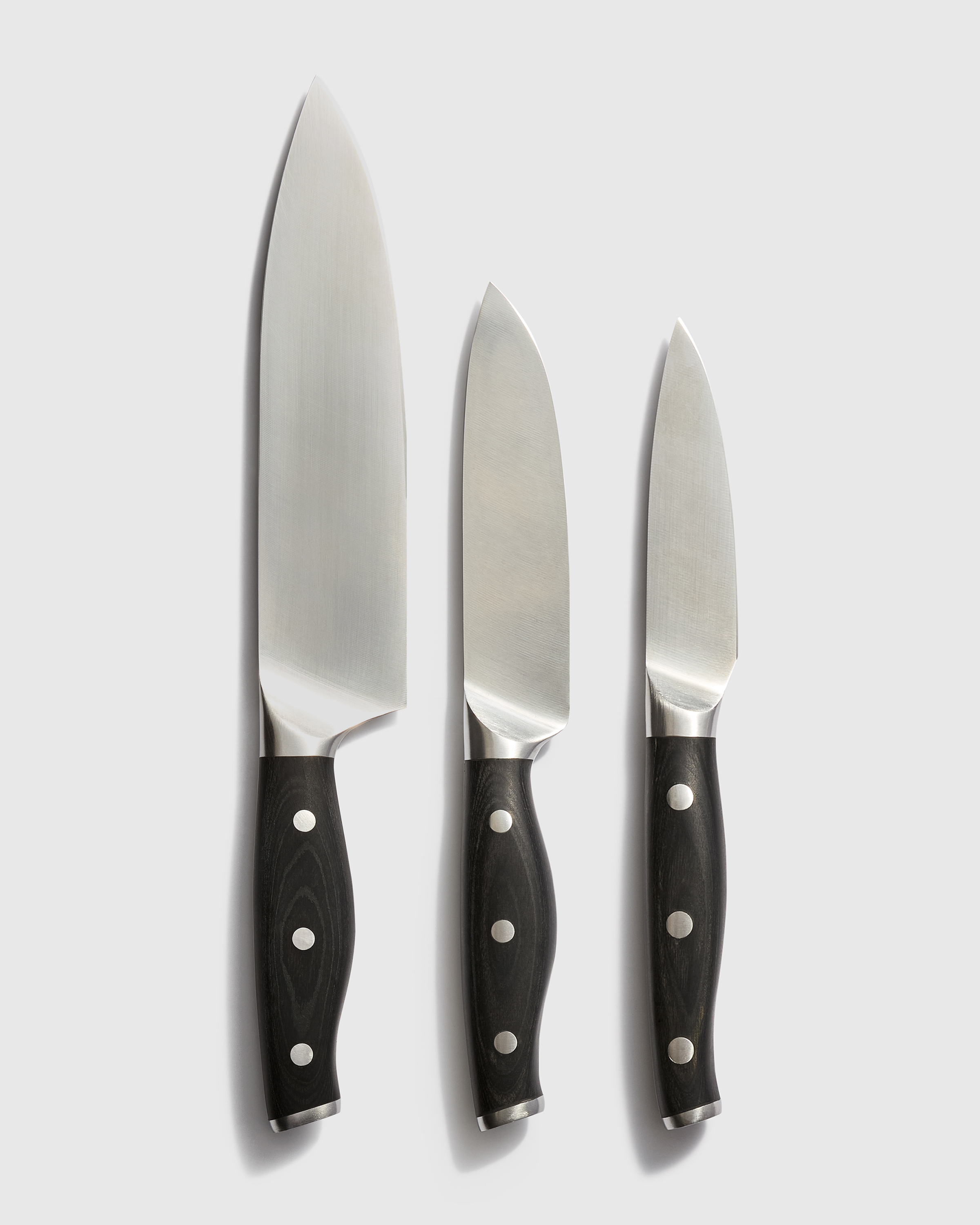 Black Fully Forged German Stainless Steel 3-Piece Knife Set