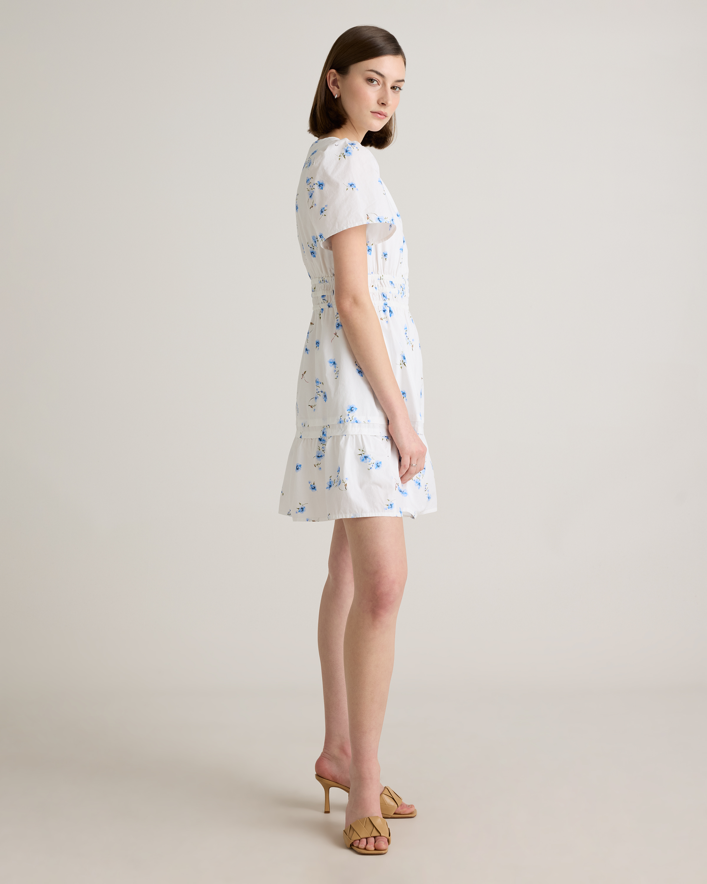 cotton poplin tiered mini dress ASOS DESIGN cotton poplin tiered mini dress in bottle green