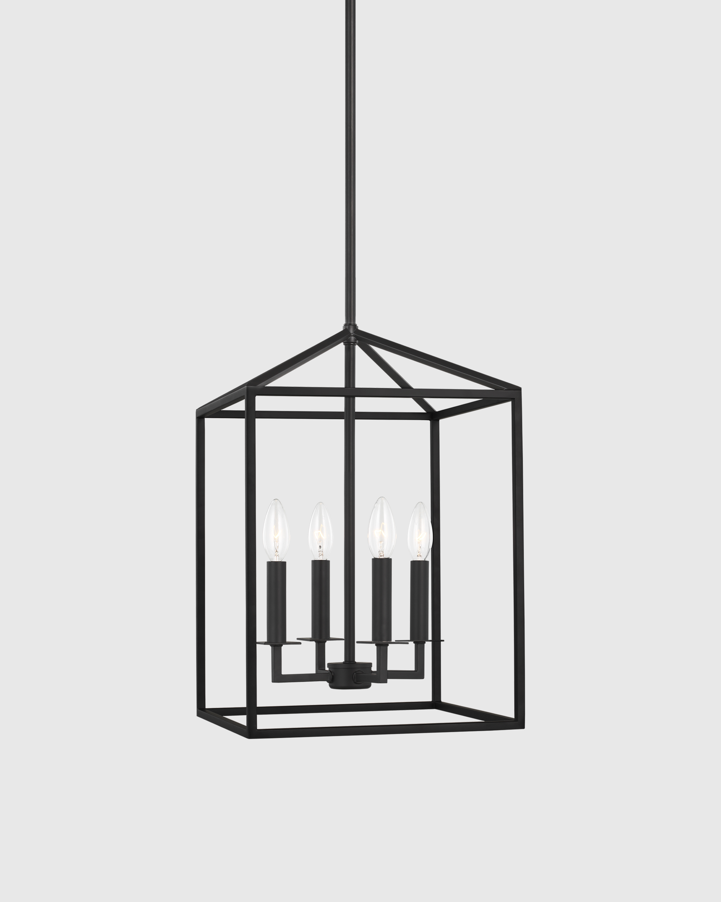 Black Luminaire suspendu de style lanterne en acier