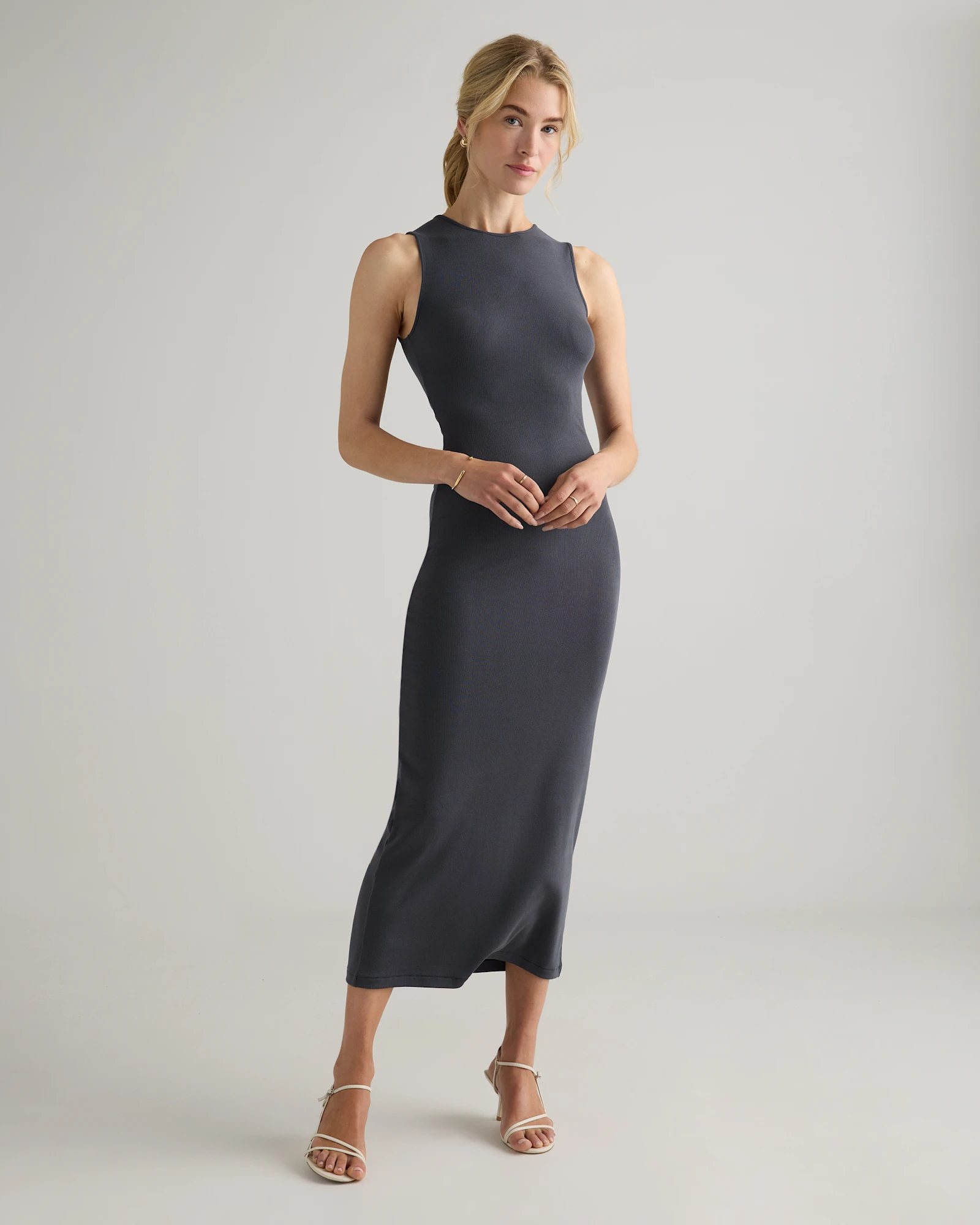 Tencel Rib Knit Tank Midi Dress
