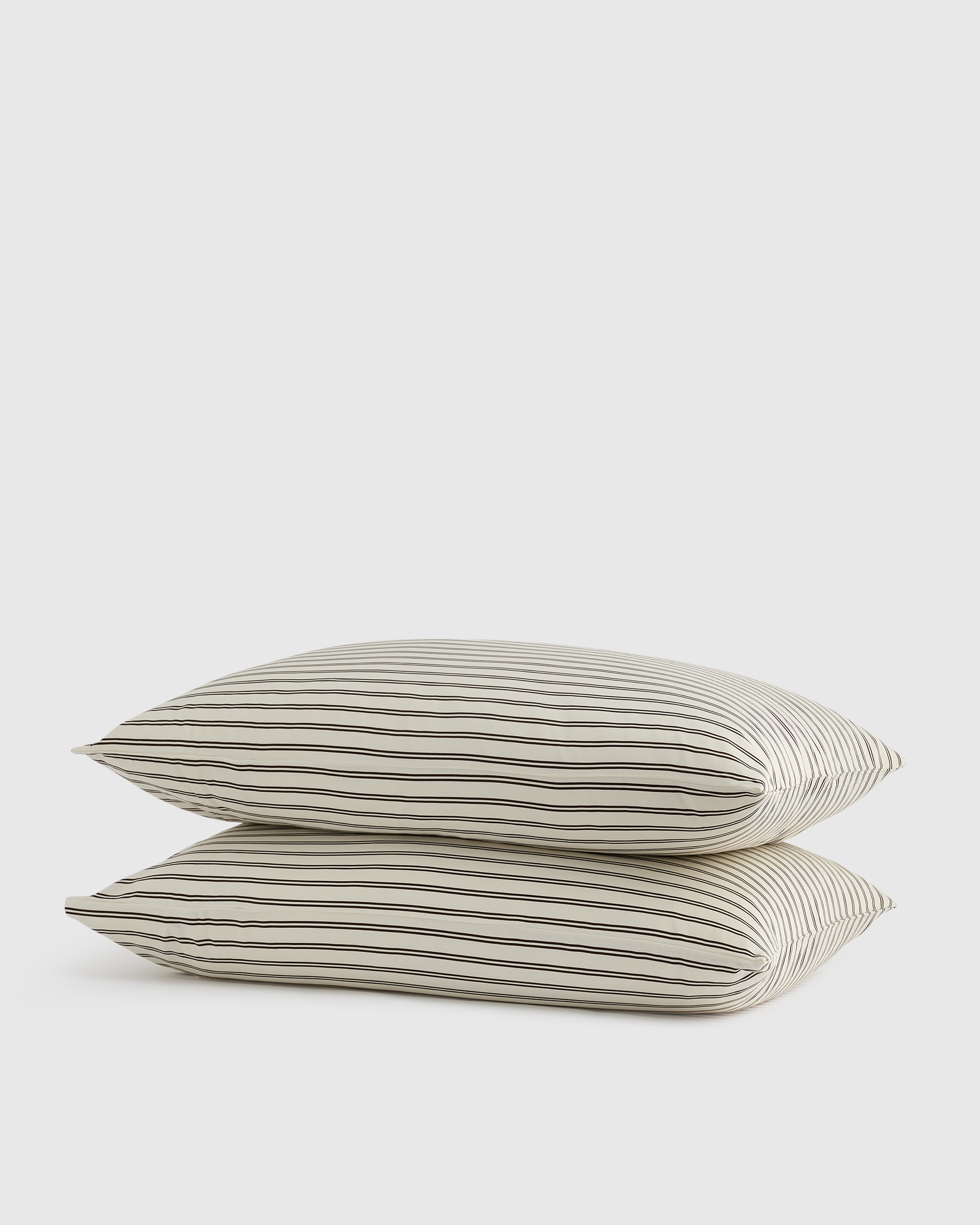 Double Stripe Espresso Bamboo Pillowcase Set