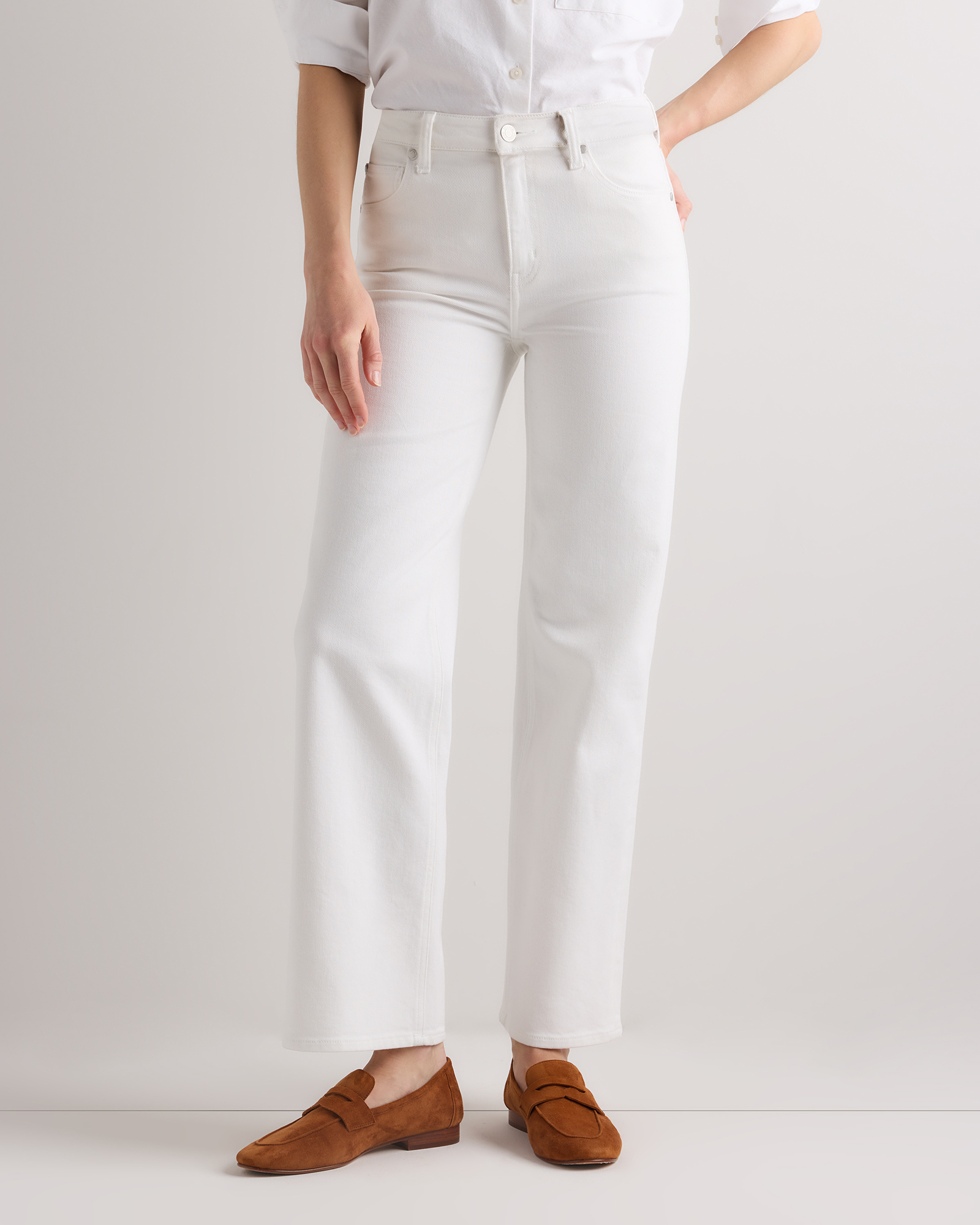 Ghost White Bella Stretch Relaxed Straight Jeans