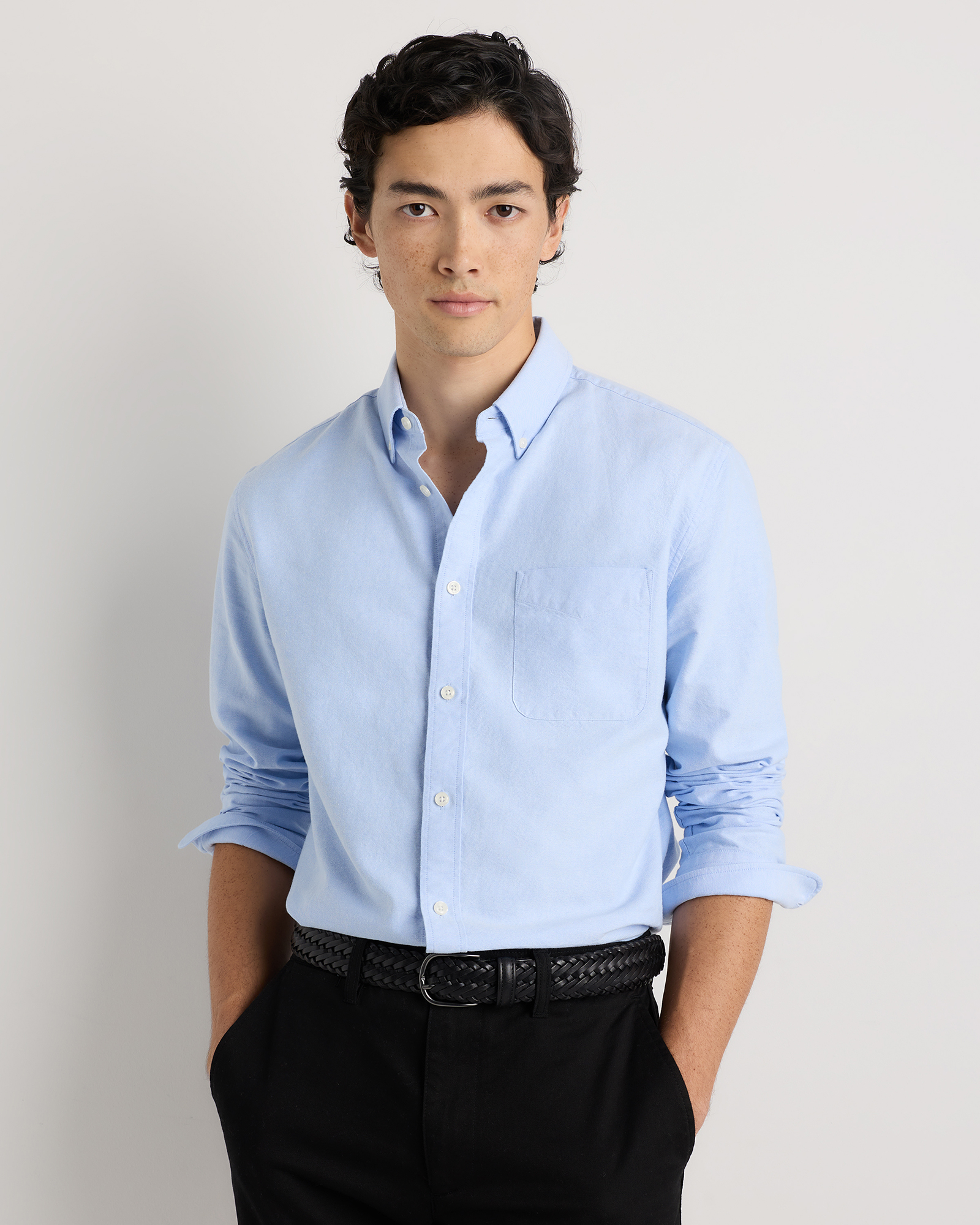Pale Blue 100% Organic Cotton Oxford Shirt