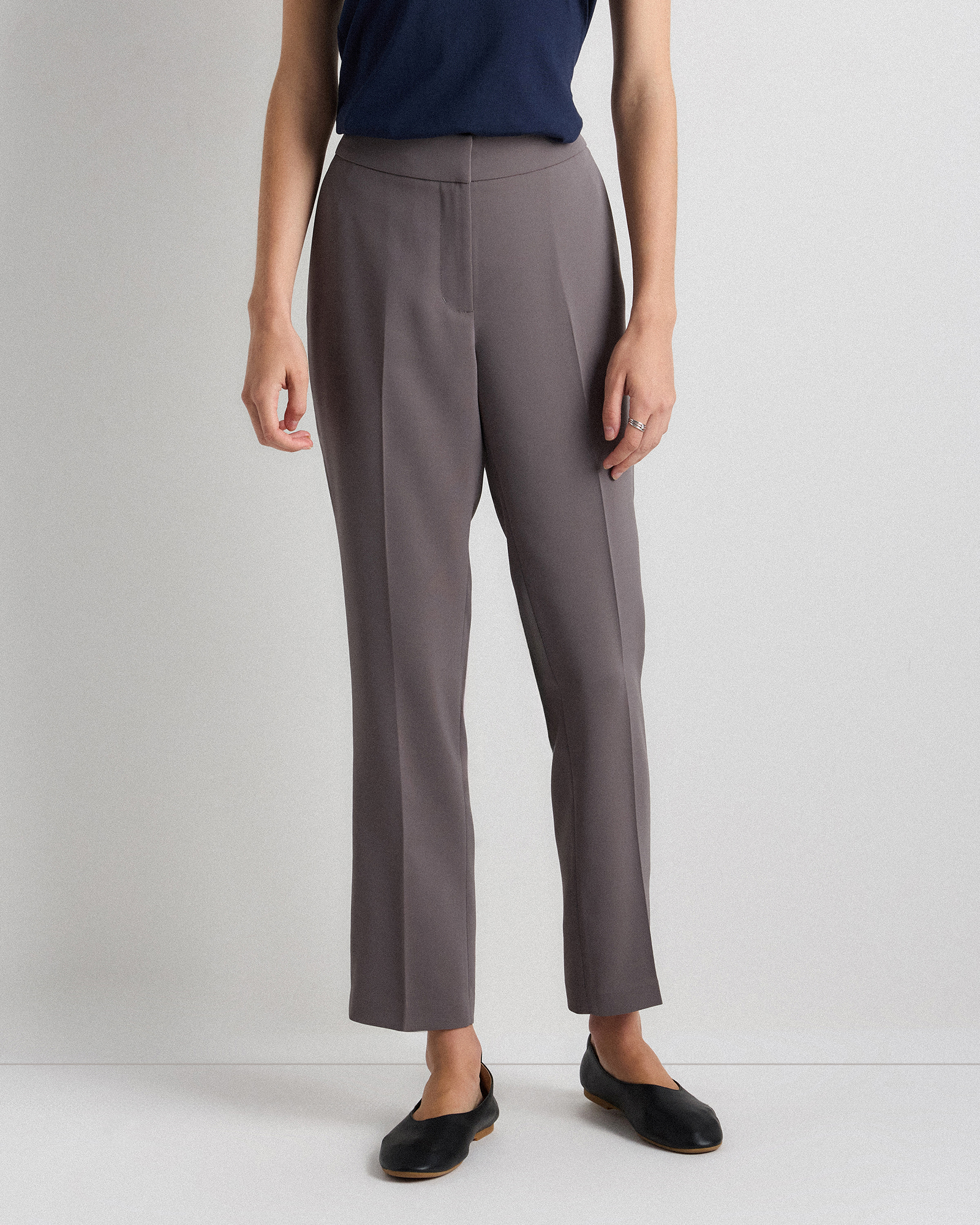 Quince Women's Stretch Crepe Ankle Pants In Gray