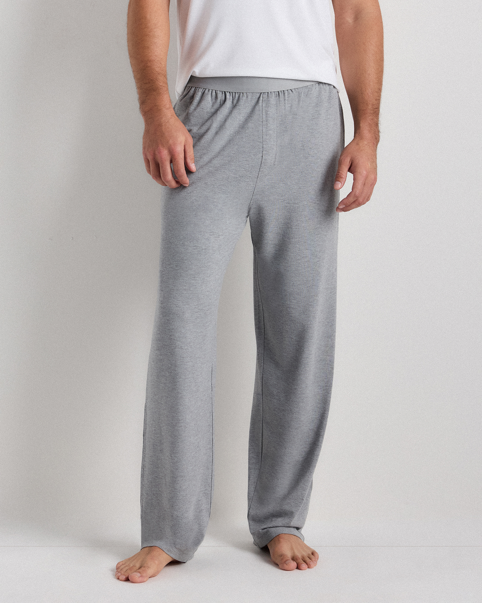 Heather Grey Pantalon de détente décontracté en jersey de bambou