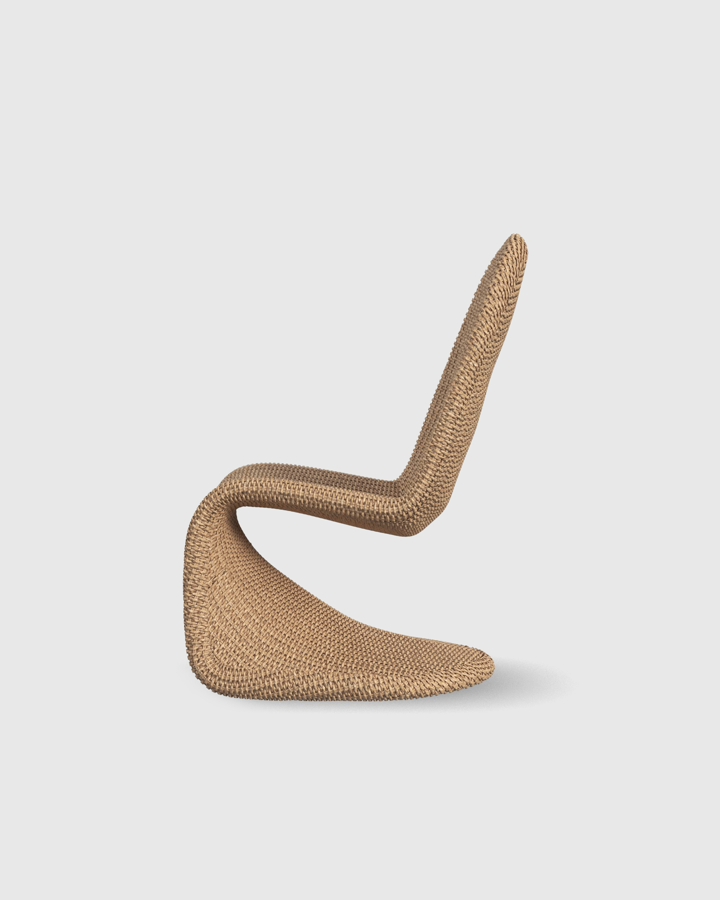 Curved All-Weather Wicker Indoor/Outdoor Dining Chair - Thumbnail 2