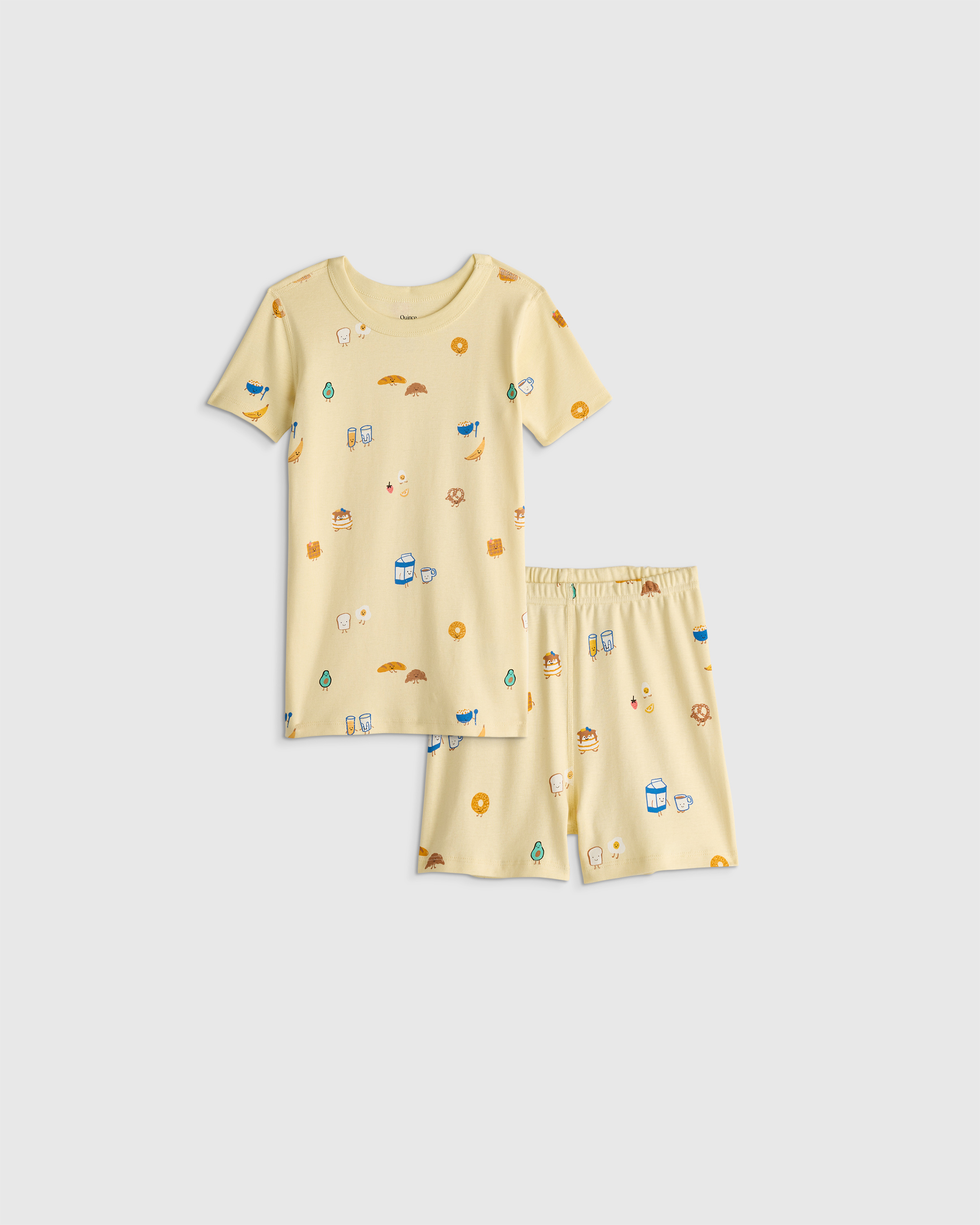 Breakfast Buddies 100% Organic Cotton Short Sleeve and Shorts Pajama Set