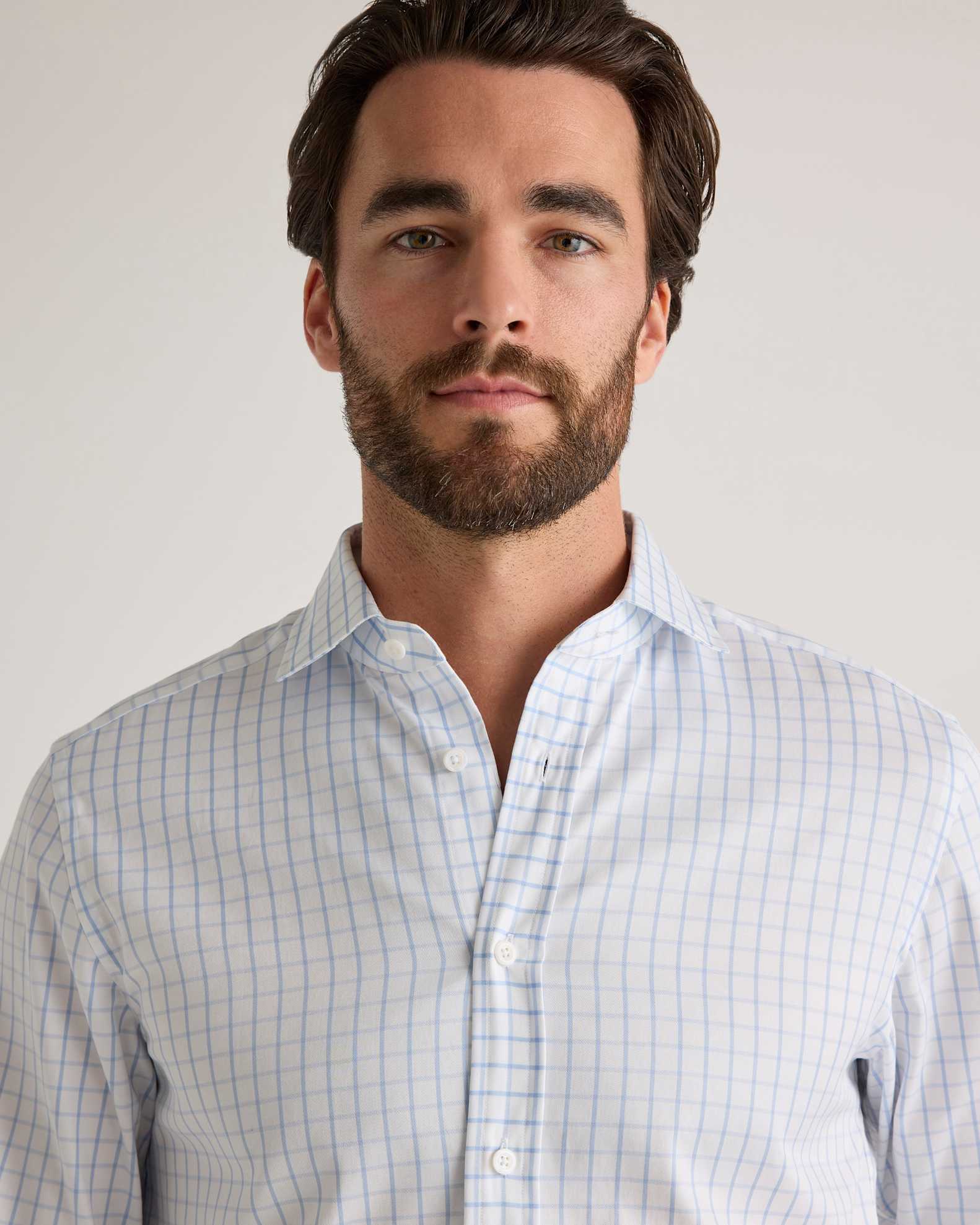 Men's Stretch Twill Dress Shirt in Light Blue/White Check, Size XL, Organic Cotton by Quince Men's Stretch Twill Dress Shirt in Light Blue/White Check, Size XL, Organic Cotton by Quince