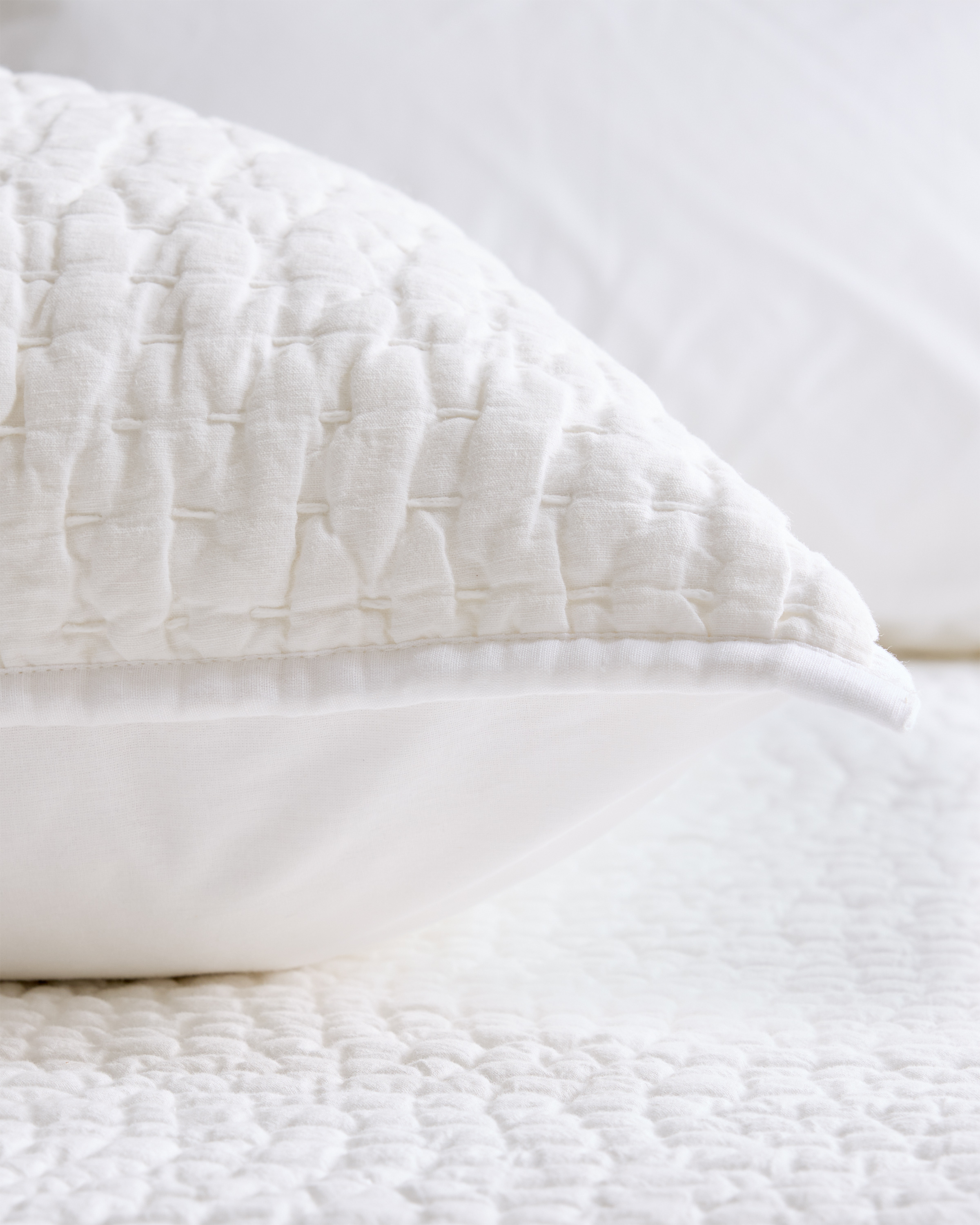 Quince European Linen Cotton Stitch Quilted Euro Sham - Thumbnail 4