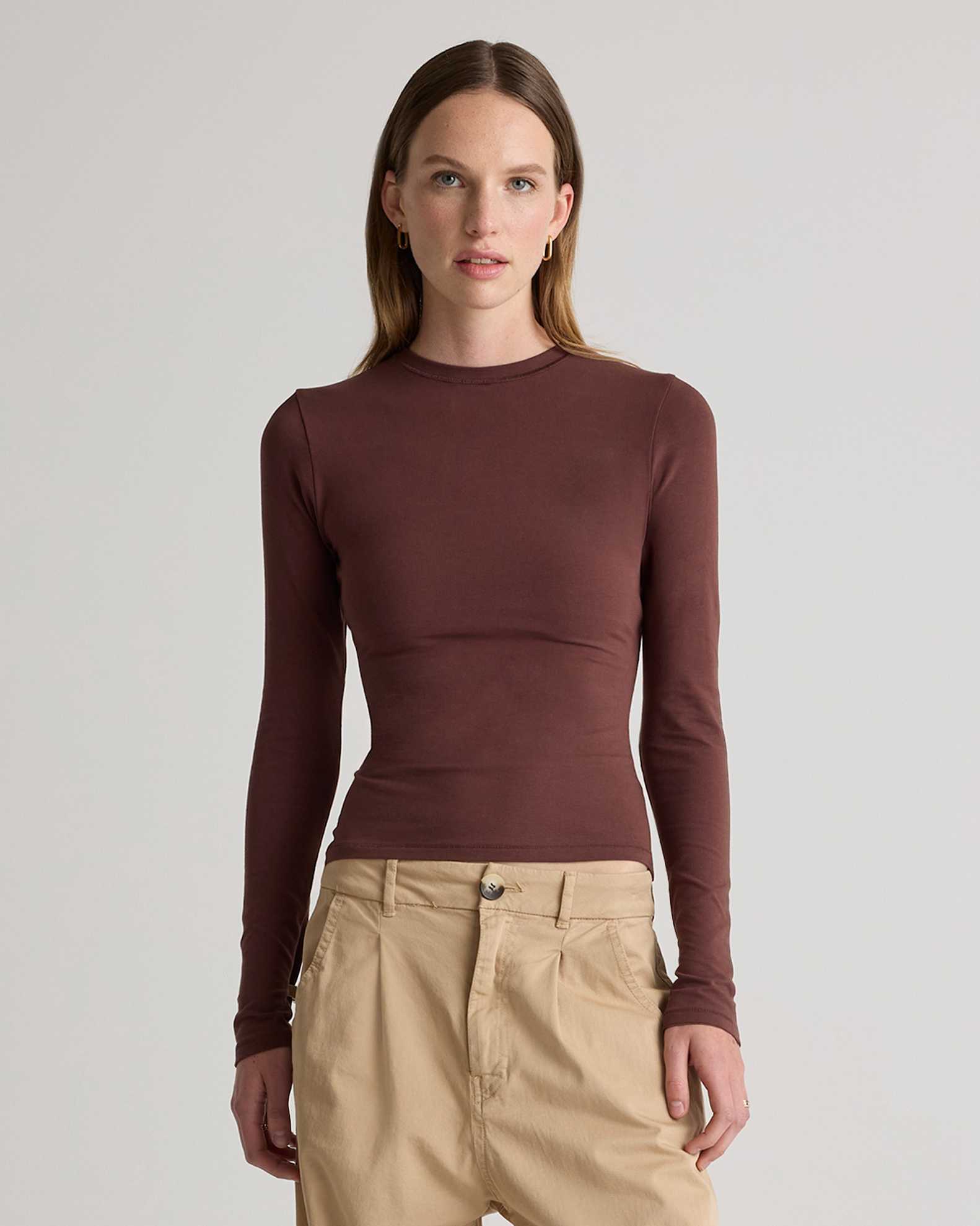 Stretch Cotton Jersey Fitted Long Sleeve T-Shirt1