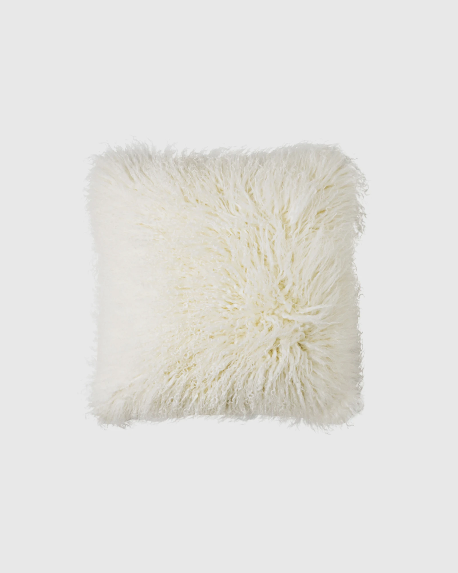 Luxe Mongolian Lamb Pillow Cover - Ivory