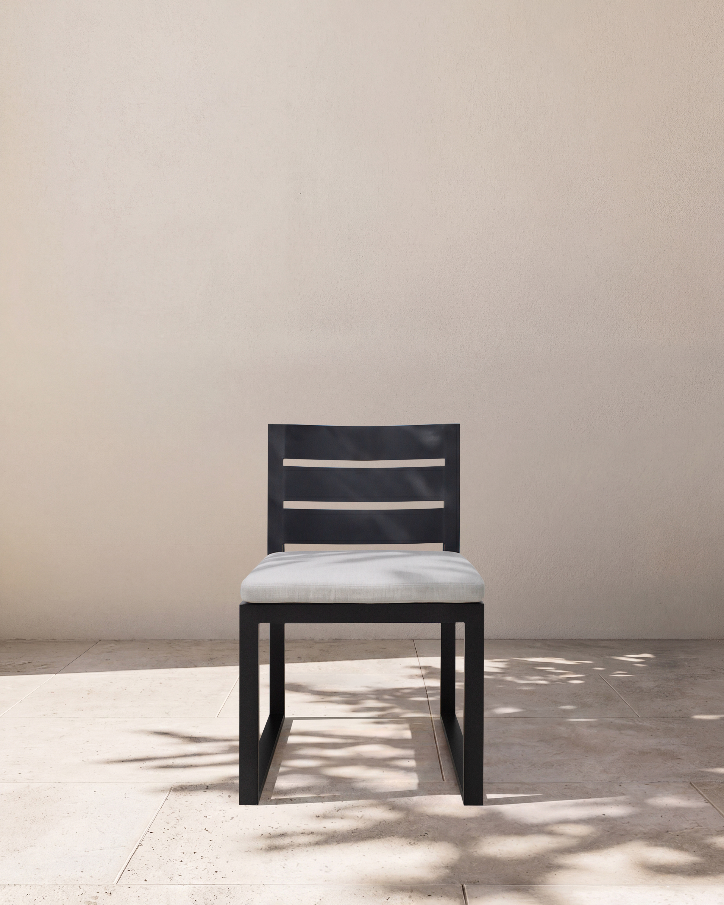 Dark Charcoal Linear Aluminum Outdoor Dining Side Chair (Set of 2)
