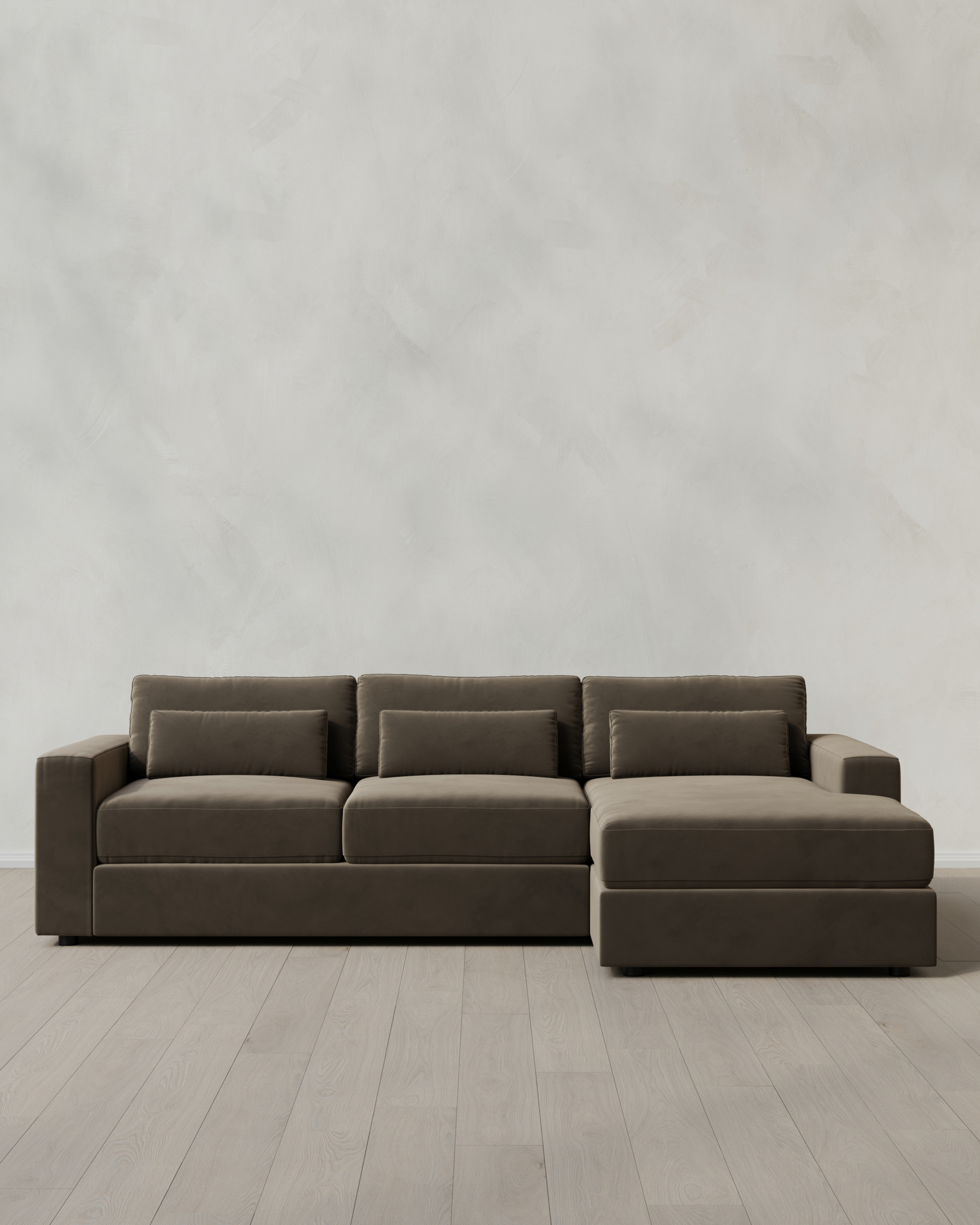 Sable Ashford Deep Seat Chaise Sectional in Performance Velvet