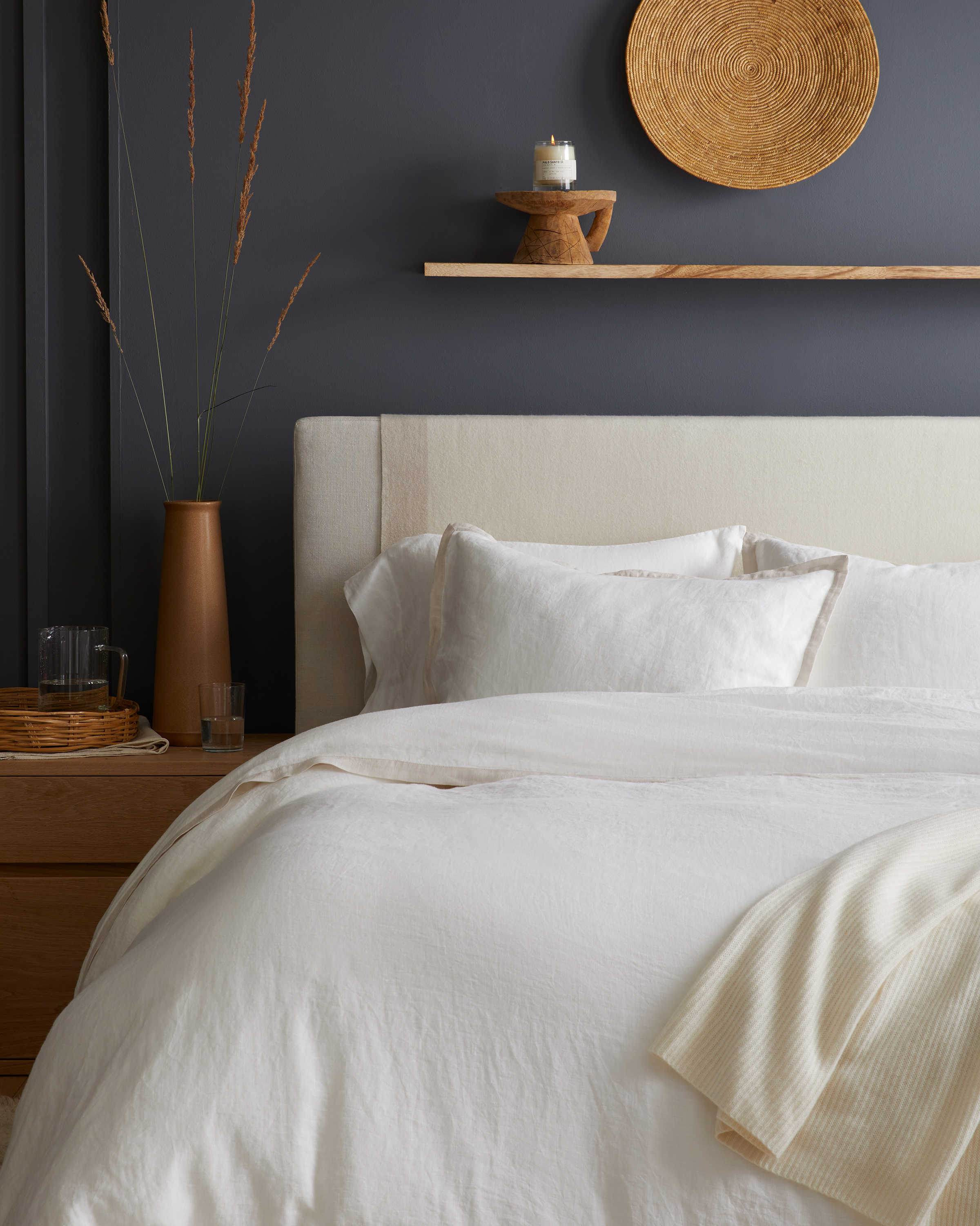 European Linen Contrast Flange Duvet Cover Set - Thumbnail 4