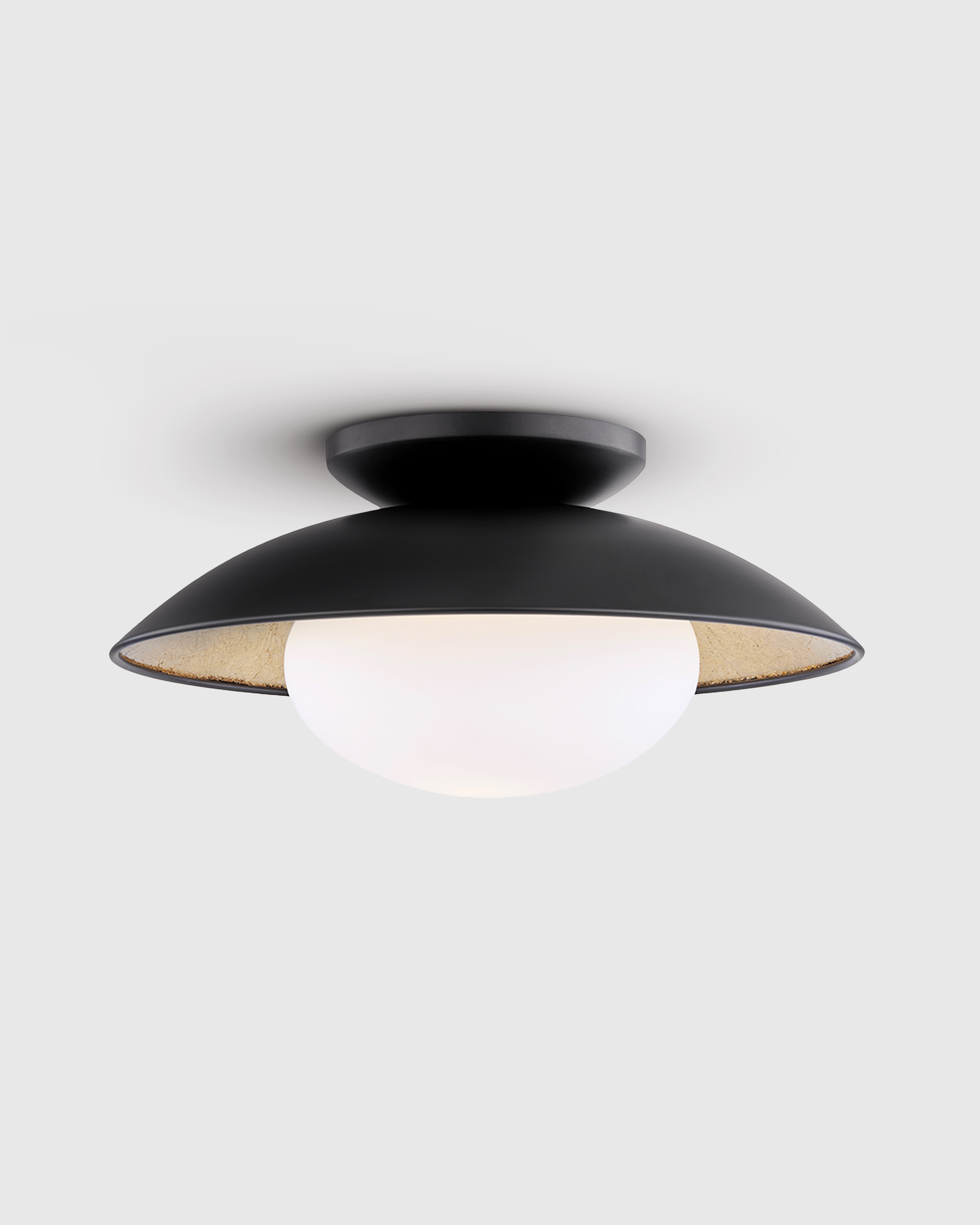 Black Steel and Gold Foil Flush Mount