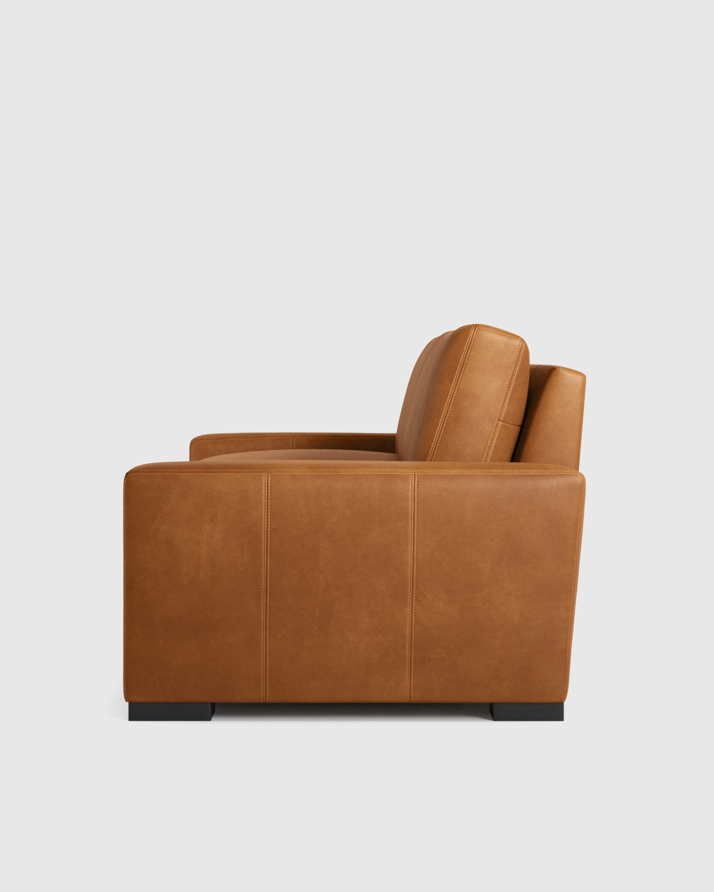 Genuine Leather Track Arm Sofa