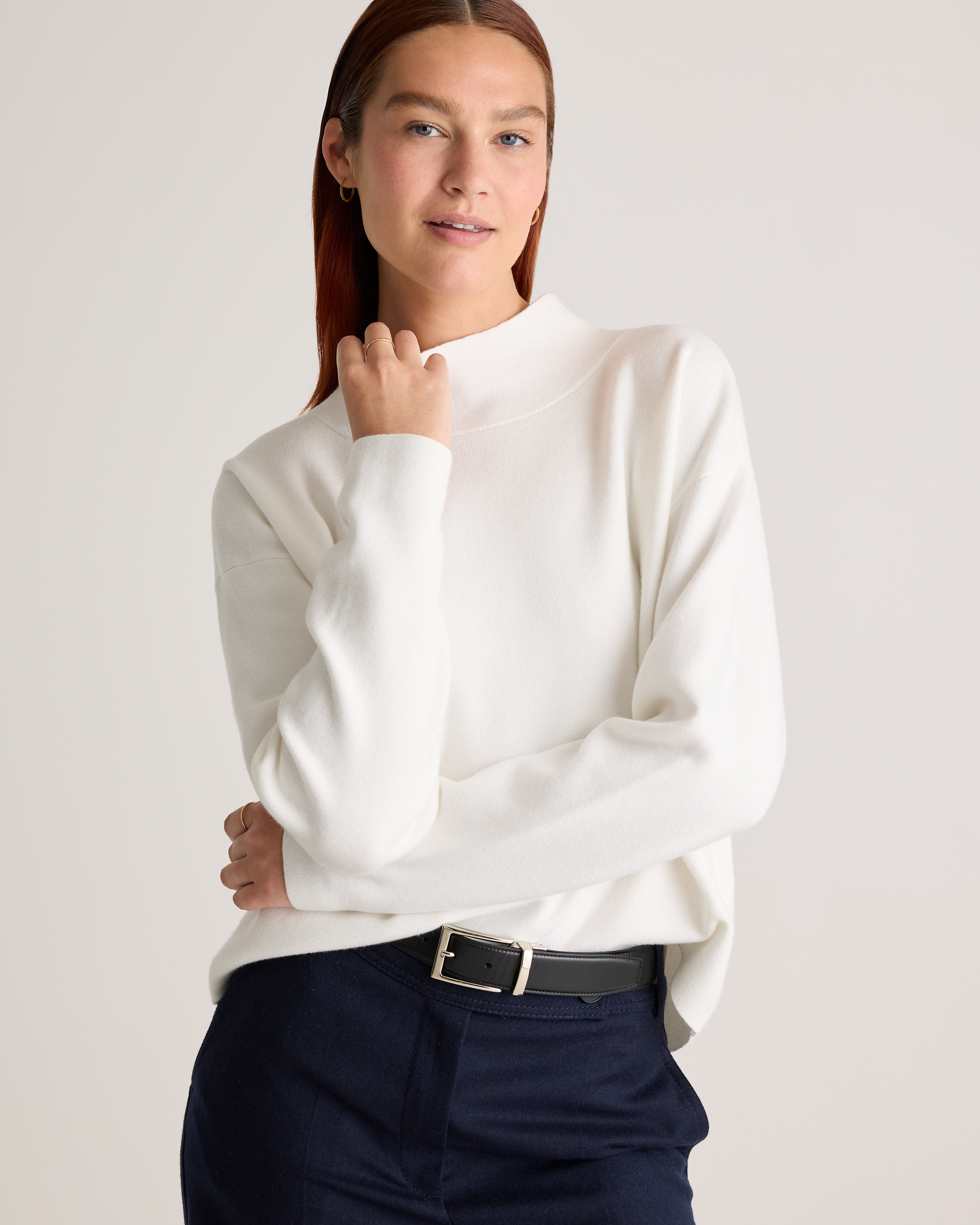 トップス RELAXMESH MOCK NECK Seamless Ribbed Sleeveless Mock Neck Turtleneck Shaping Tank
