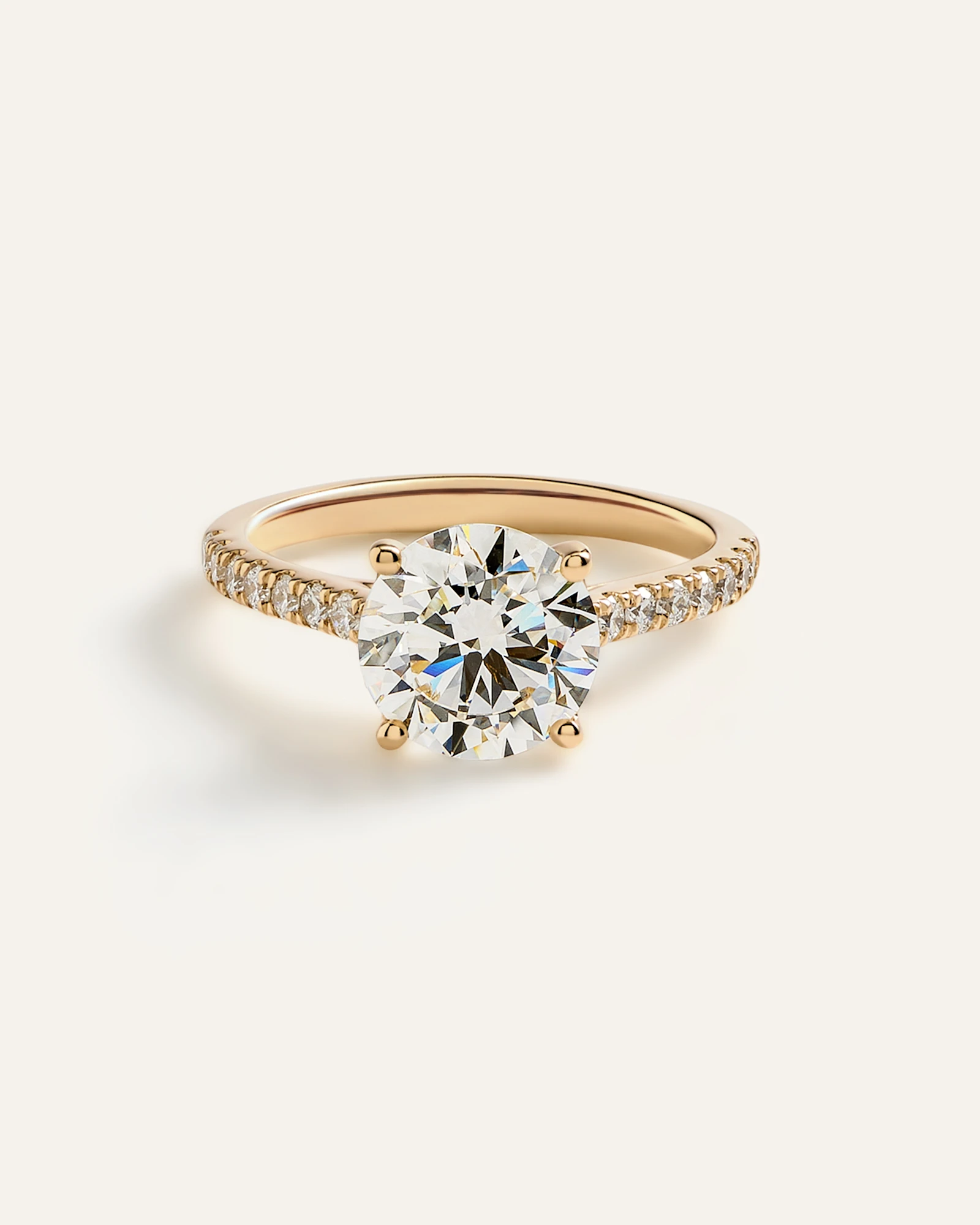 Lab Grown Diamond Round Pave Trellis Cathedral Engagement Ring - 2.5ct