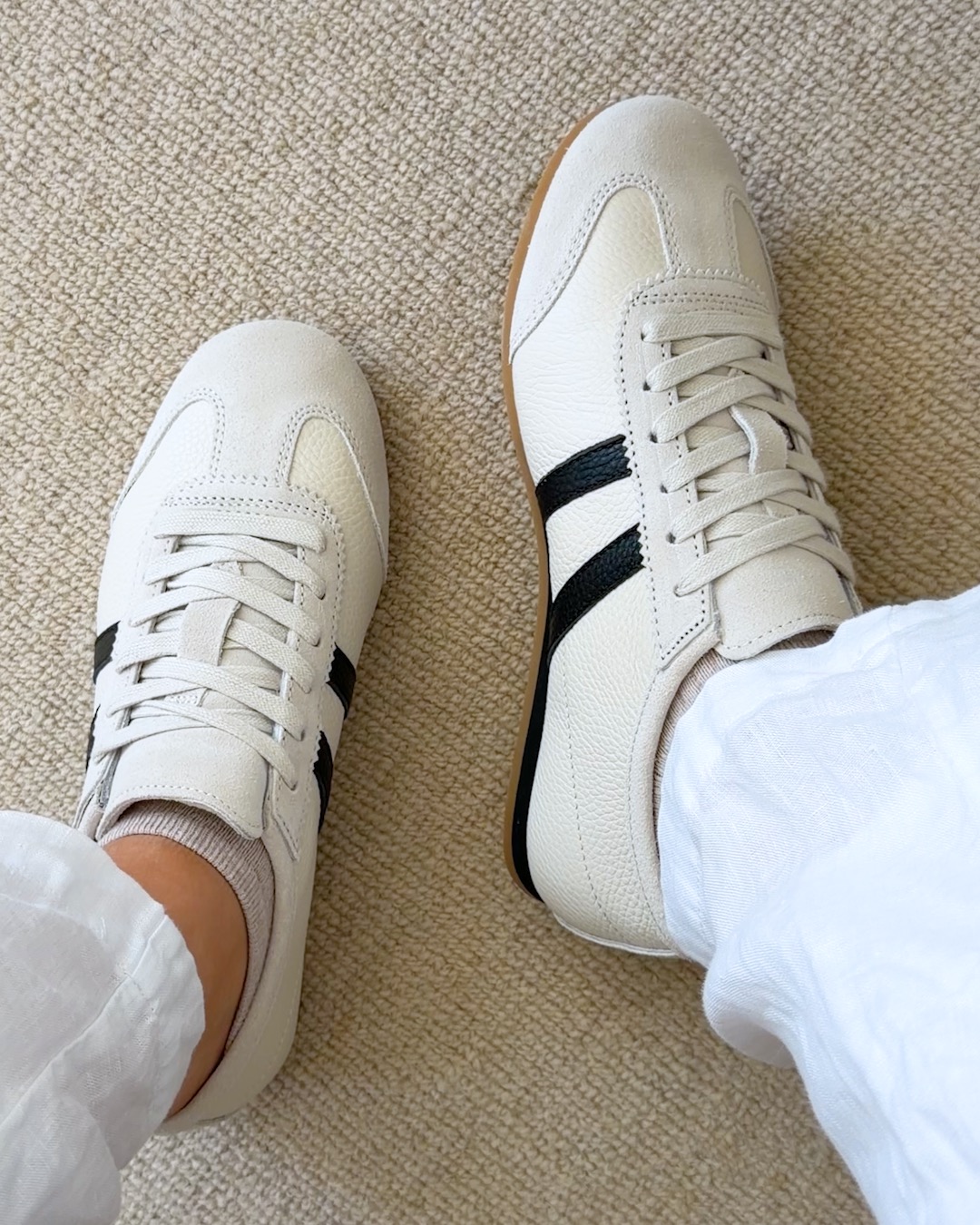 Italian Leather & Suede Low Profile Sneaker - PDP Video Thumbnail (Birch, 4x5)