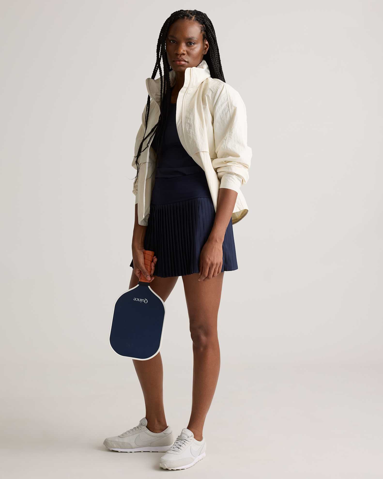 Court Sport Pleated Skirt in Deep Navy - Main Image