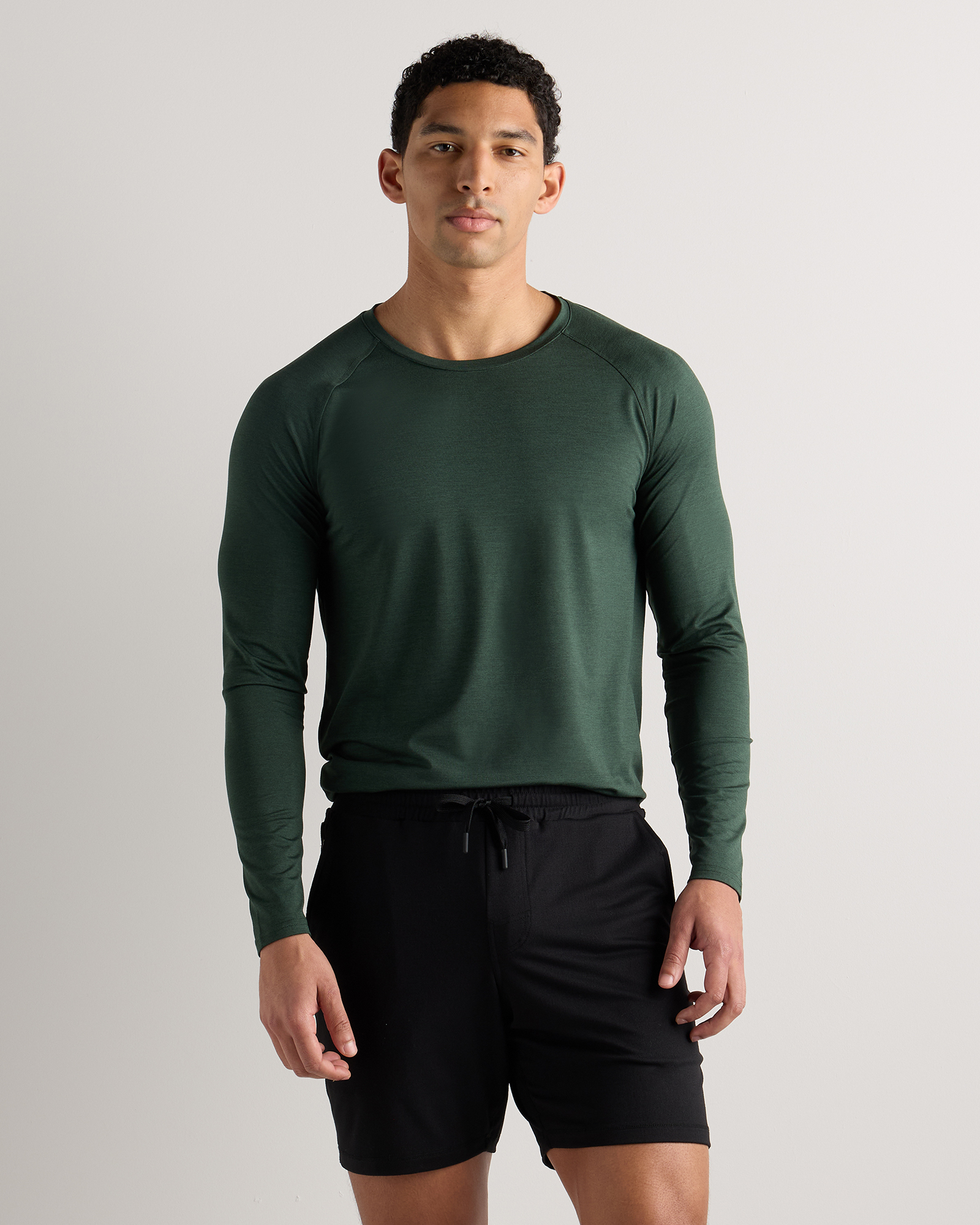 Olive Flowknit Breeze Performance Long Sleeve Tee