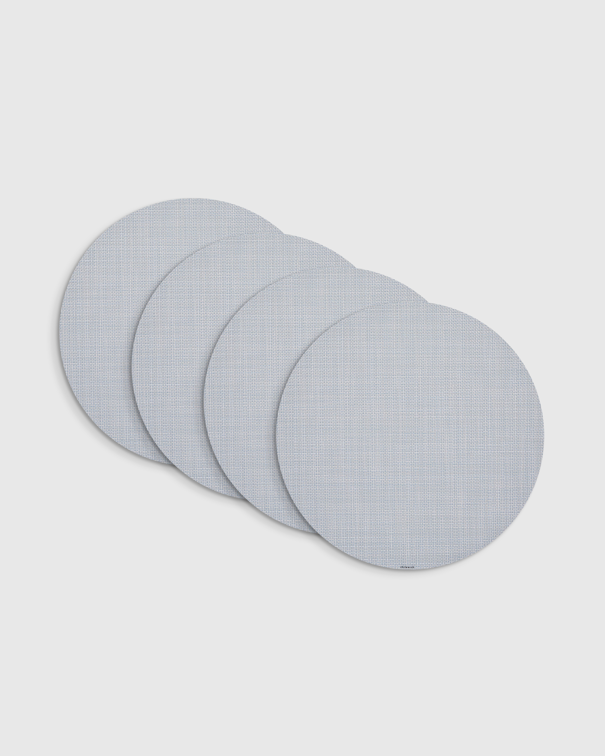 Sky Mini Basketweave Easy-Care Round Placemat, Set of 4 by Chilewich