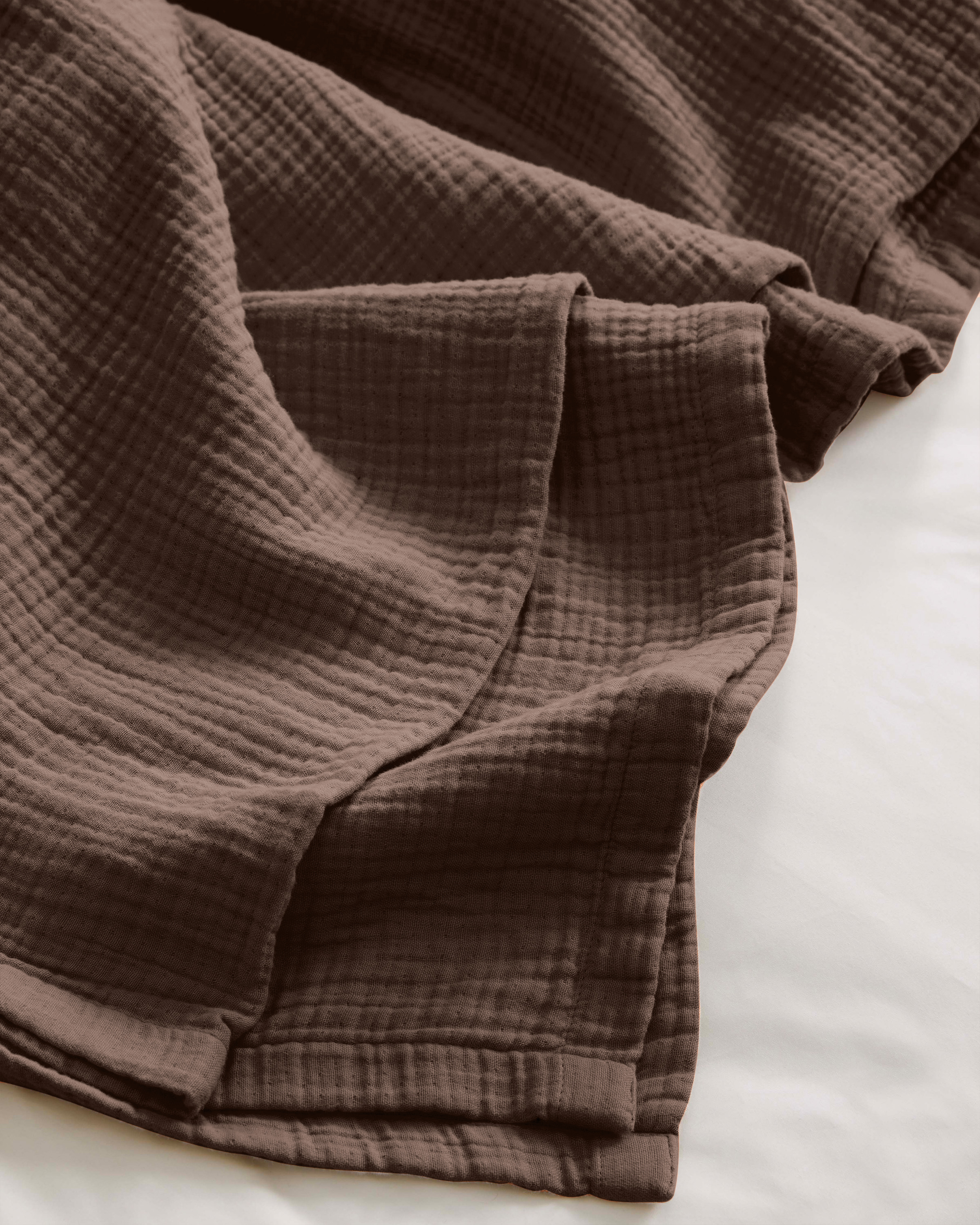 Organic Airy Gauze Blanket - Chocolate