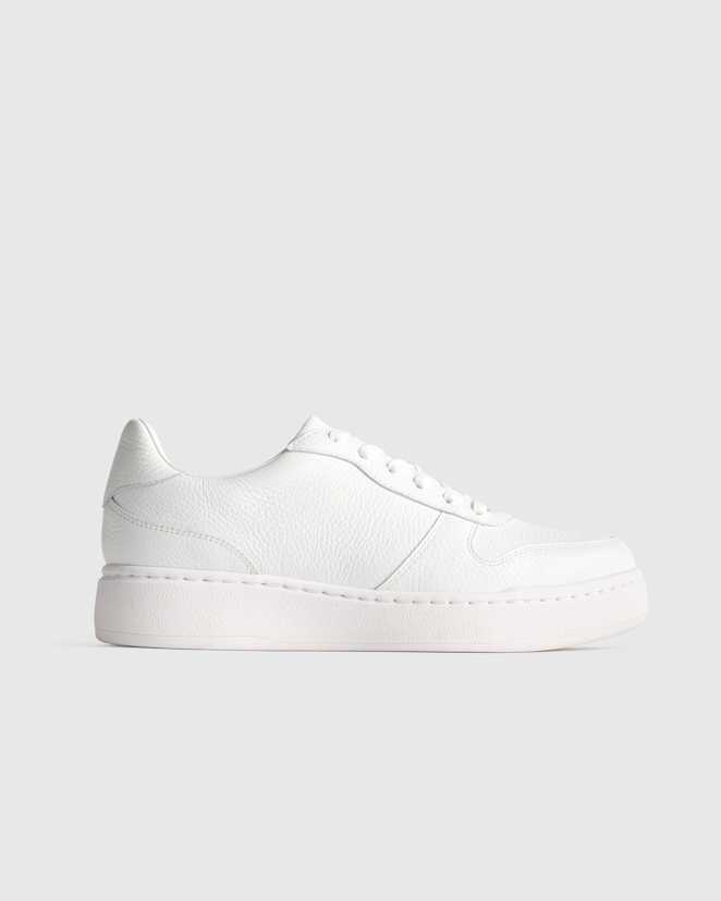 White Full-Grain Leather Comfort Court Sneaker