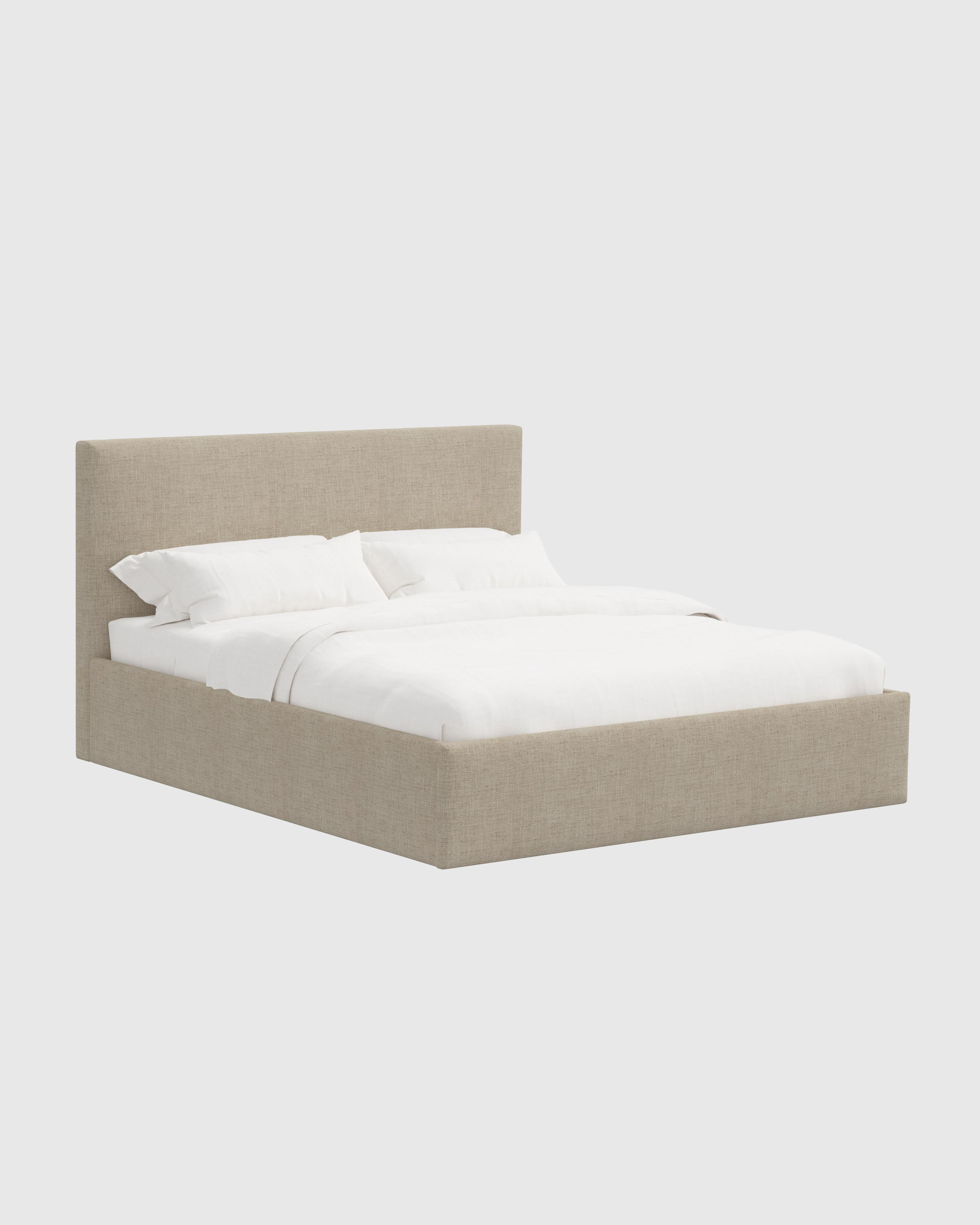 SquareLowQueen Slubby Linen Flax 1
