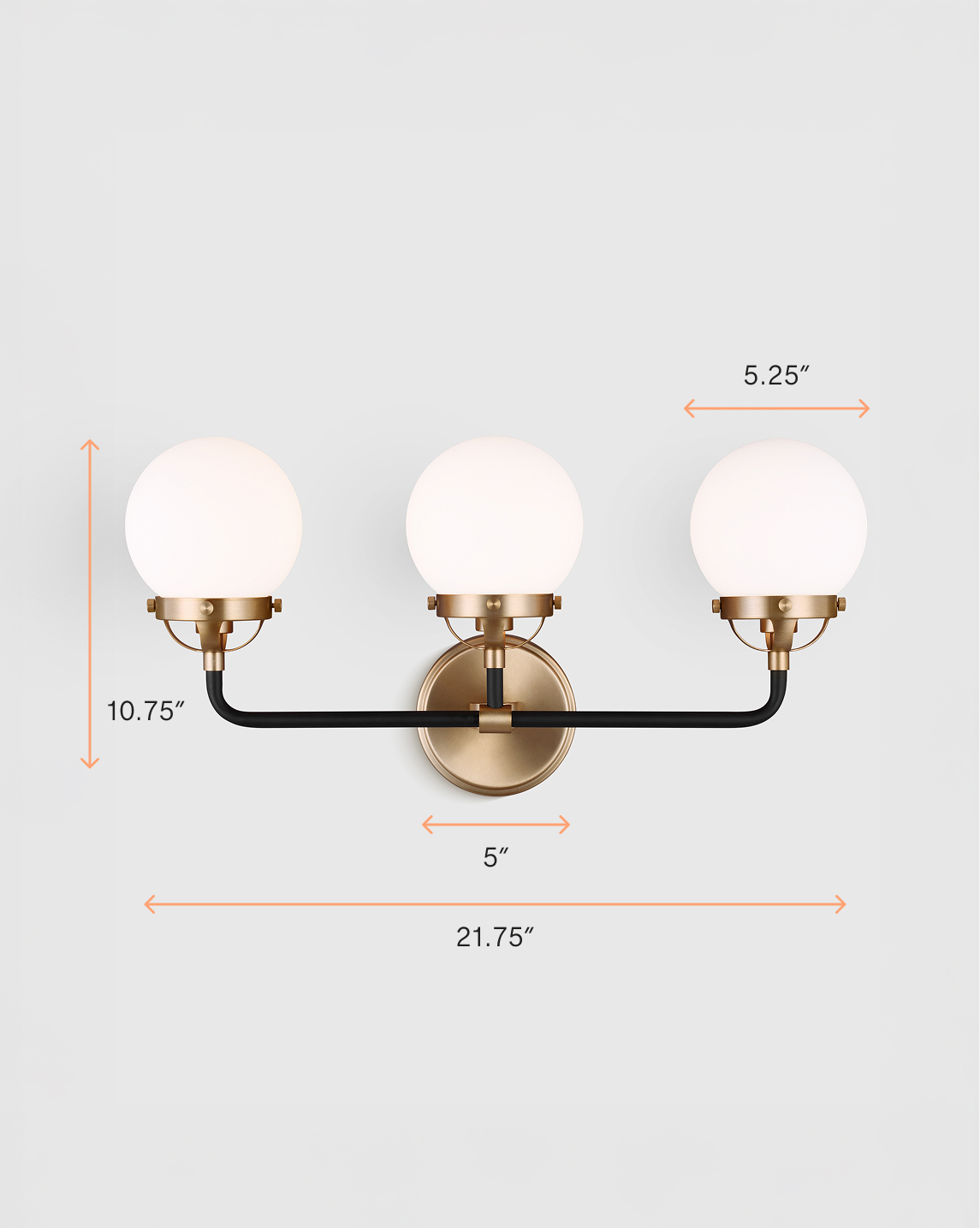 Triple Globe Steel Sconce - Thumbnail 5