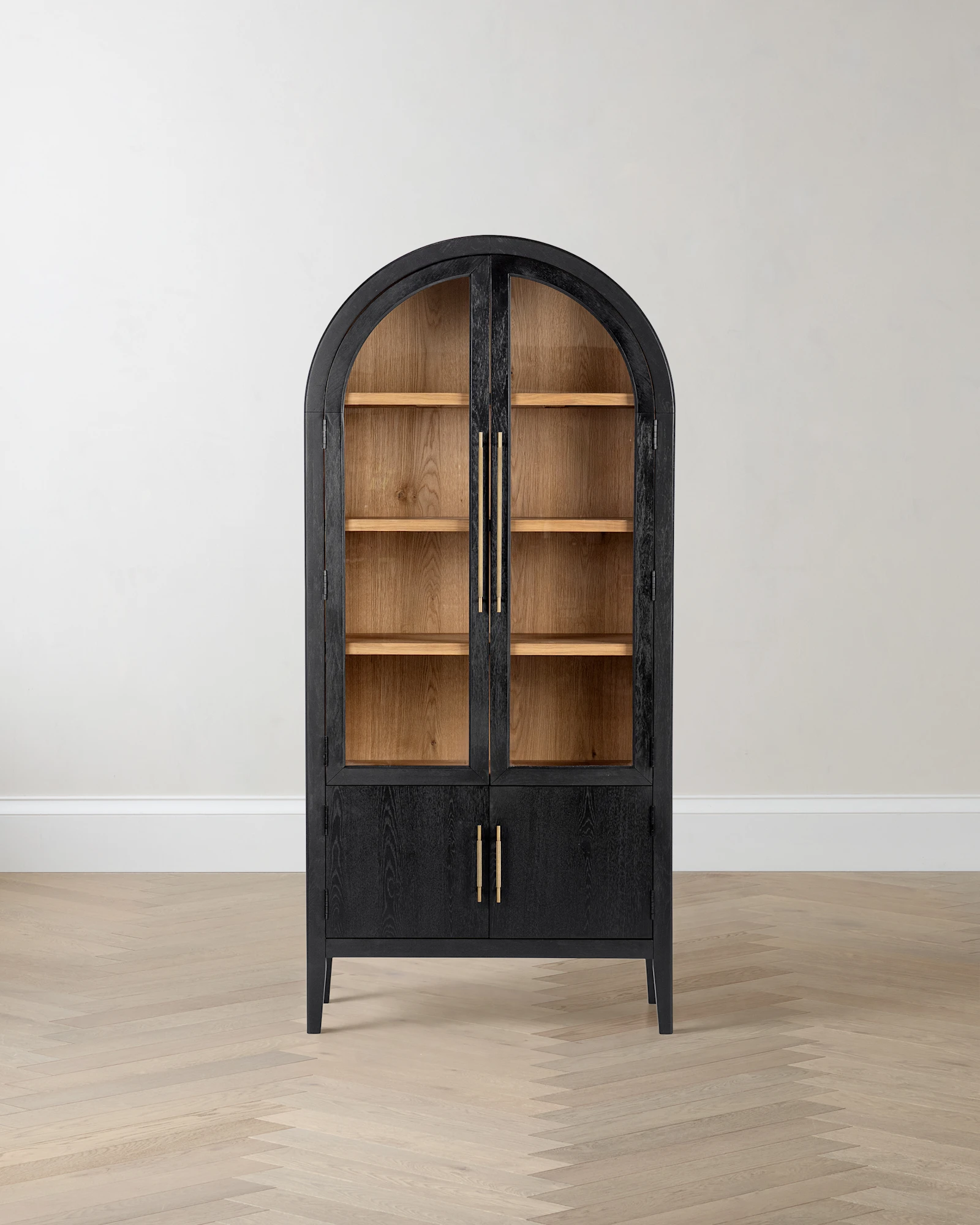 Oak Arch Cabinet in Black