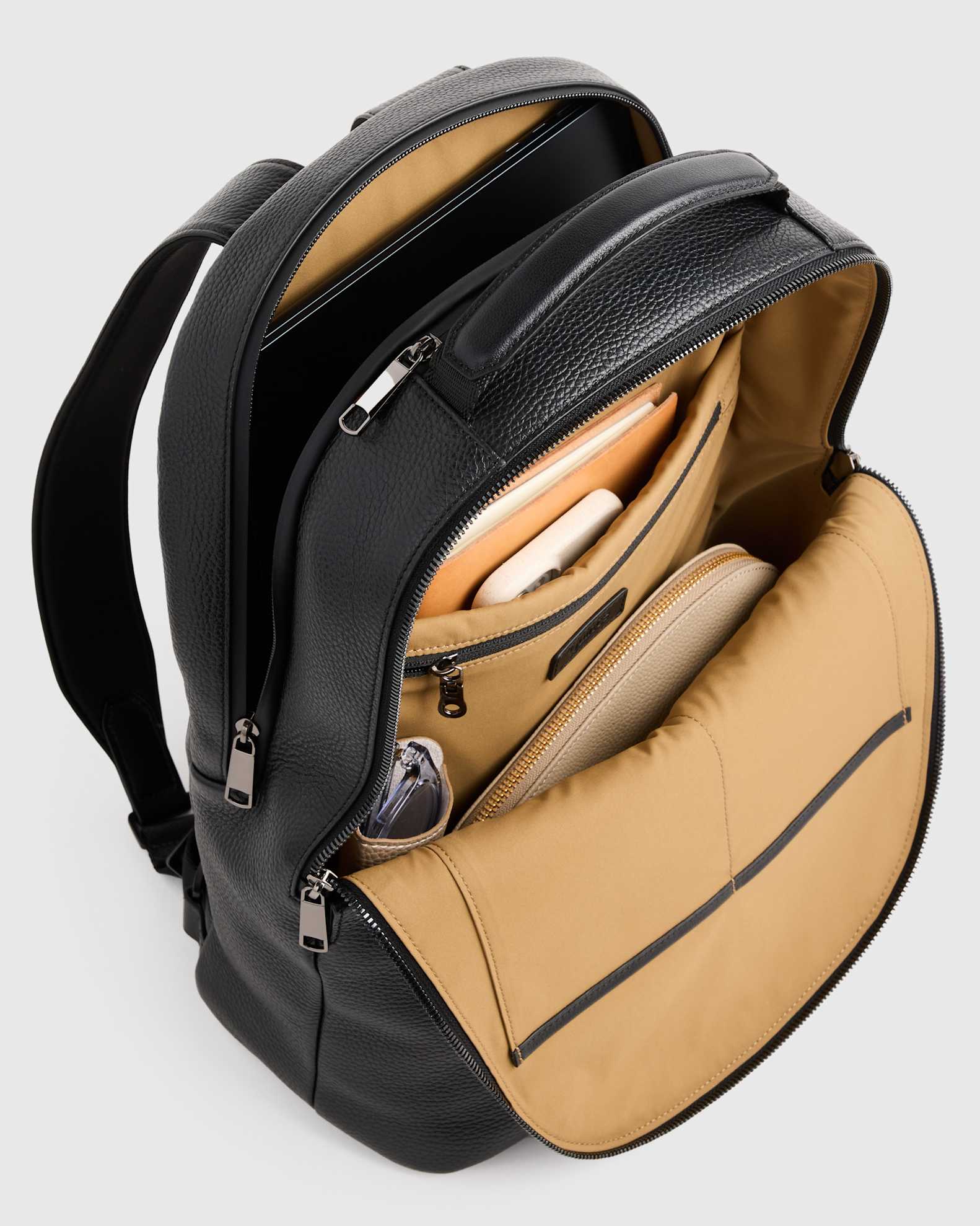 classic leather slim backpack Samsonite Backpack, Black, One Size sized organizer pocket Travel Bags Leather Classic Leather