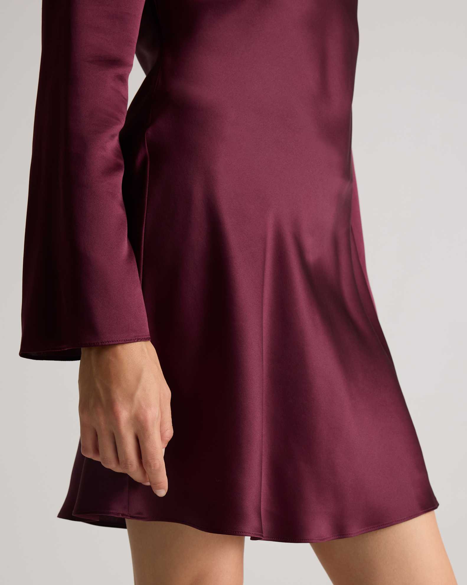 100% Washable Silk Long Sleeve Mini Dress 100% Washable Silk Long Sleeve Mini Dress
