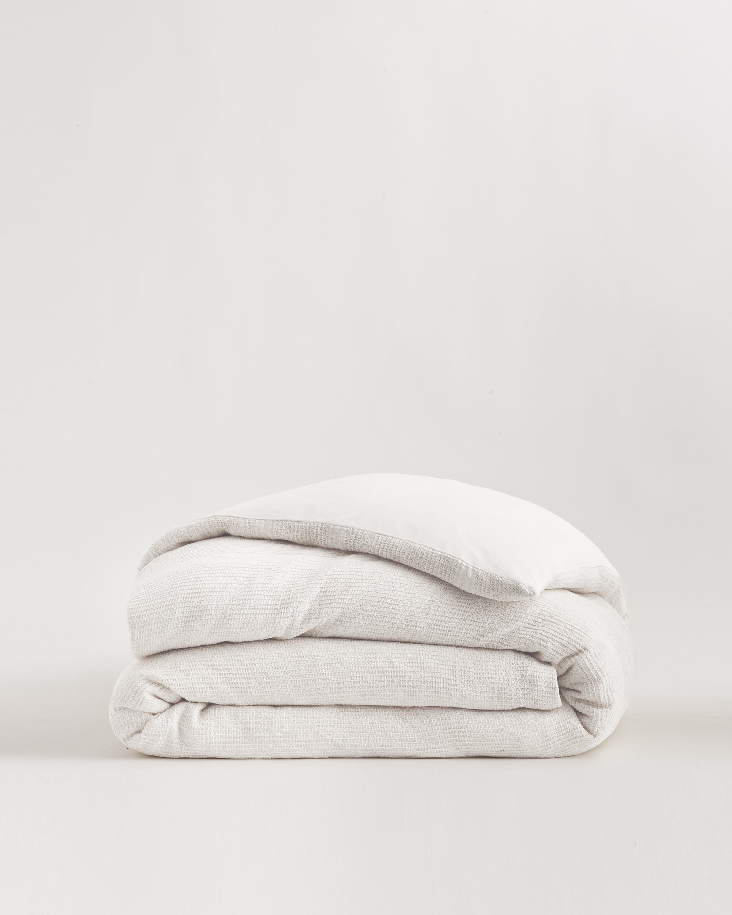 Organic Cotton Waffle Stripe Duvet Cover
