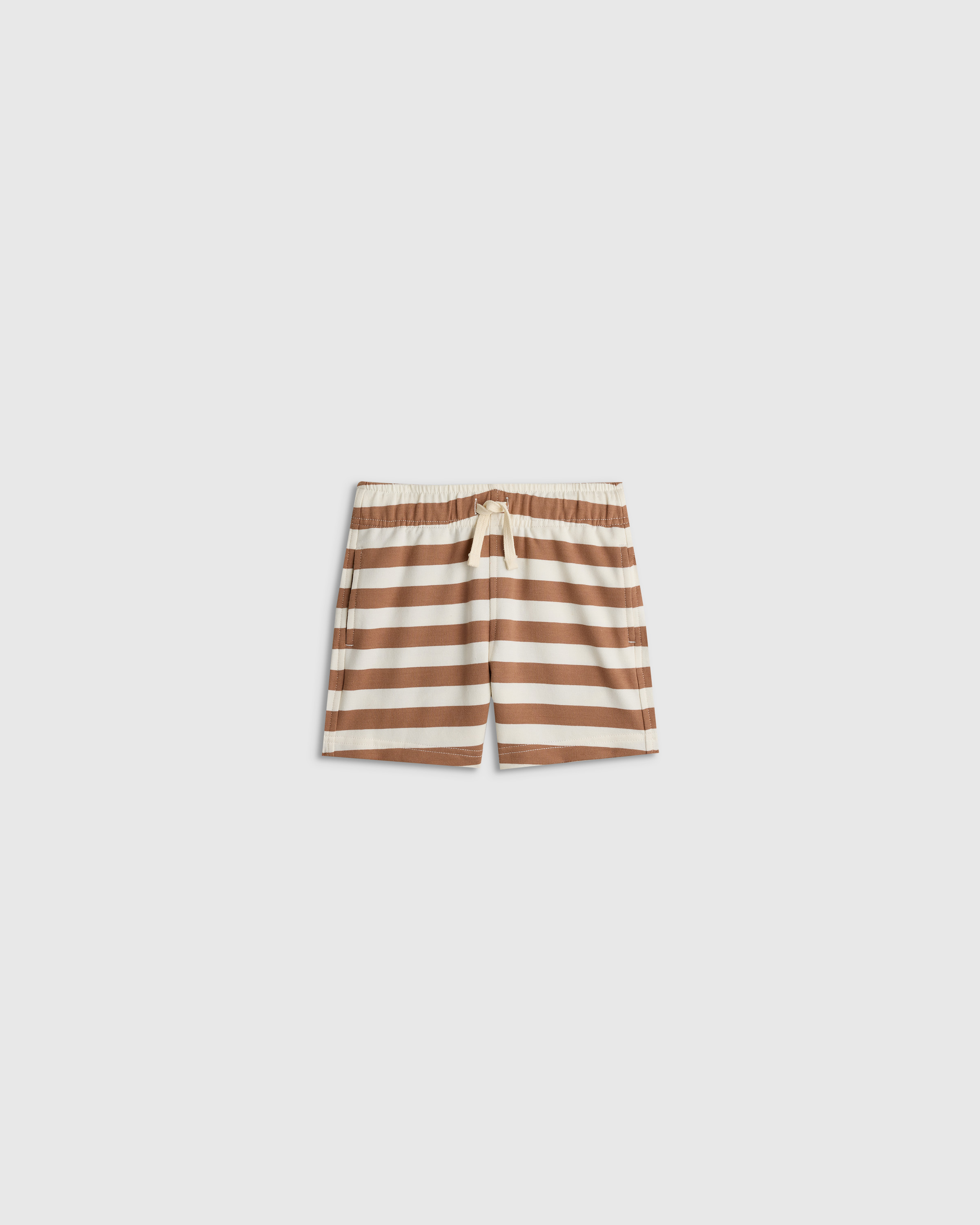 Brown Stripe Organic Cotton French Terry Short