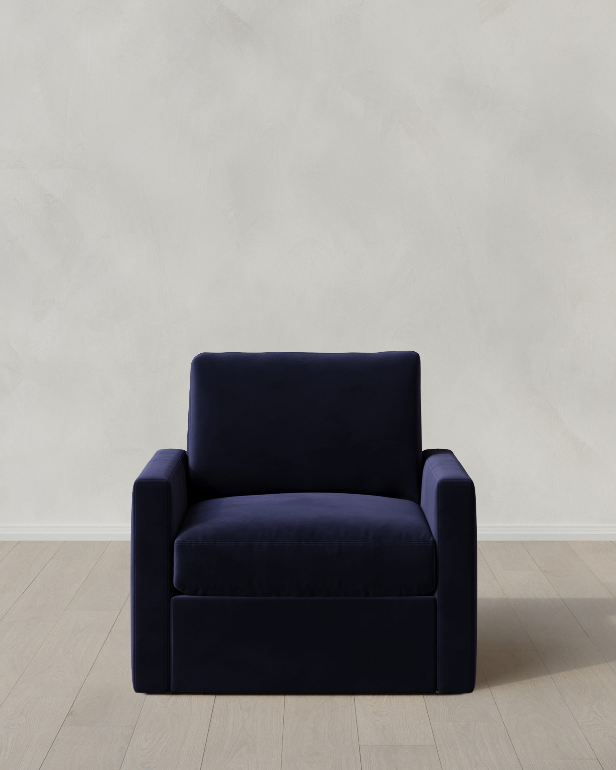 Midnight Brennan Swivel Chair in Performance Velvet