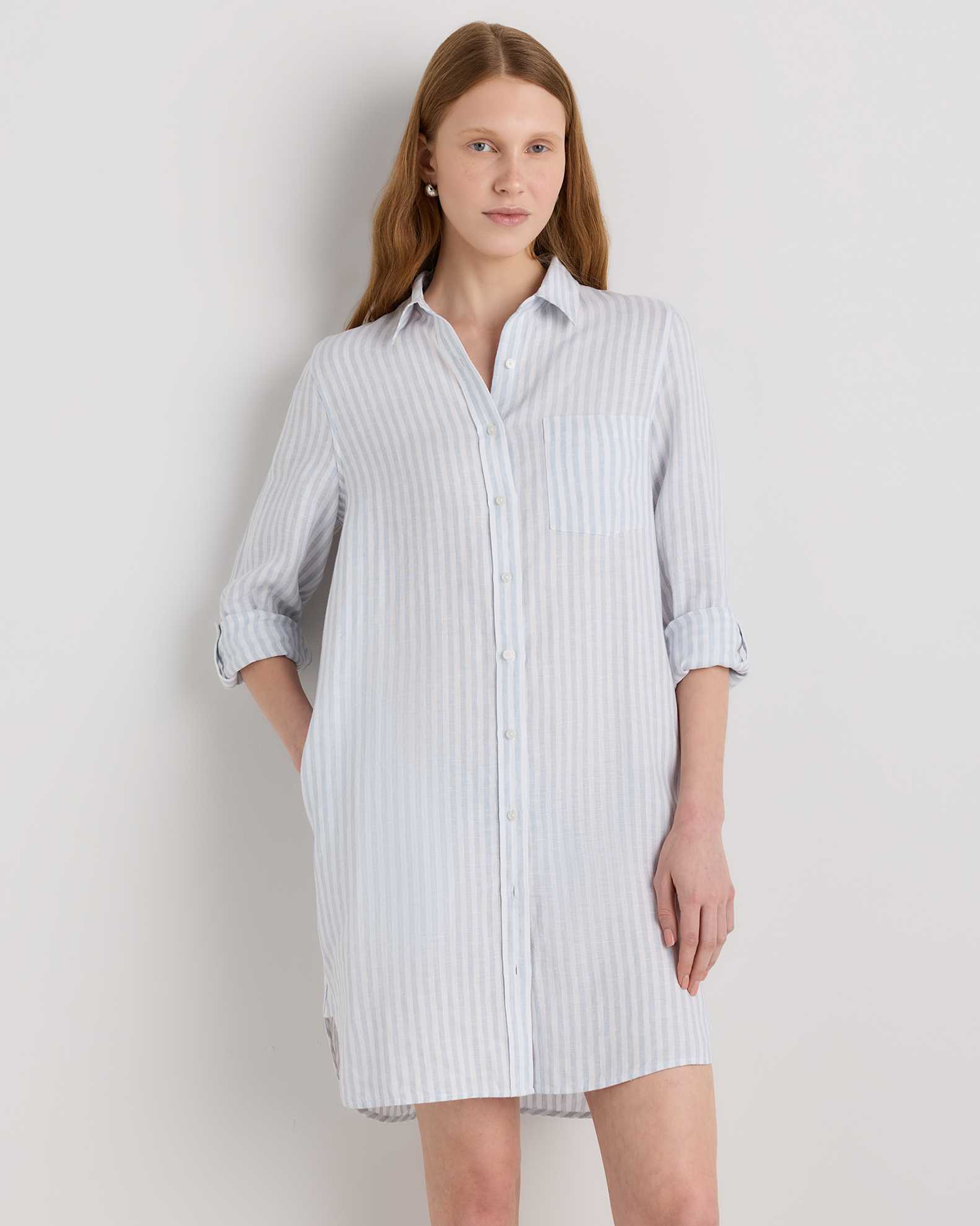 100% European Linen Shirt Dress 100% European Linen Shirt Dress