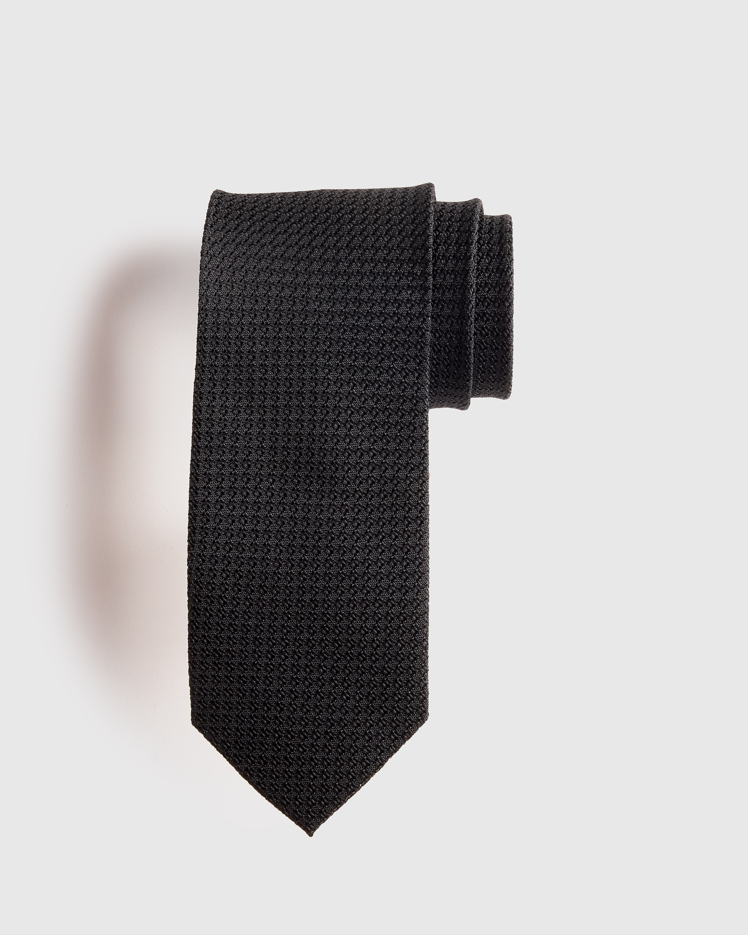 Black 100% Silk Grenadine Tie