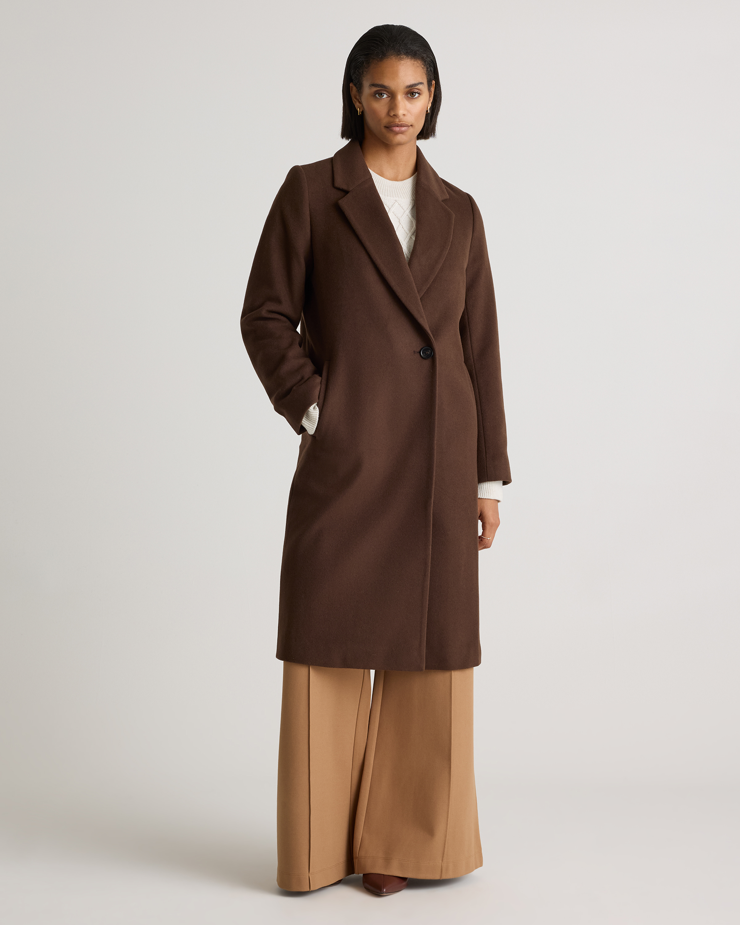 ジャケット・アウター idem/2way long wool coat Italian Wool Double-Breasted Coat