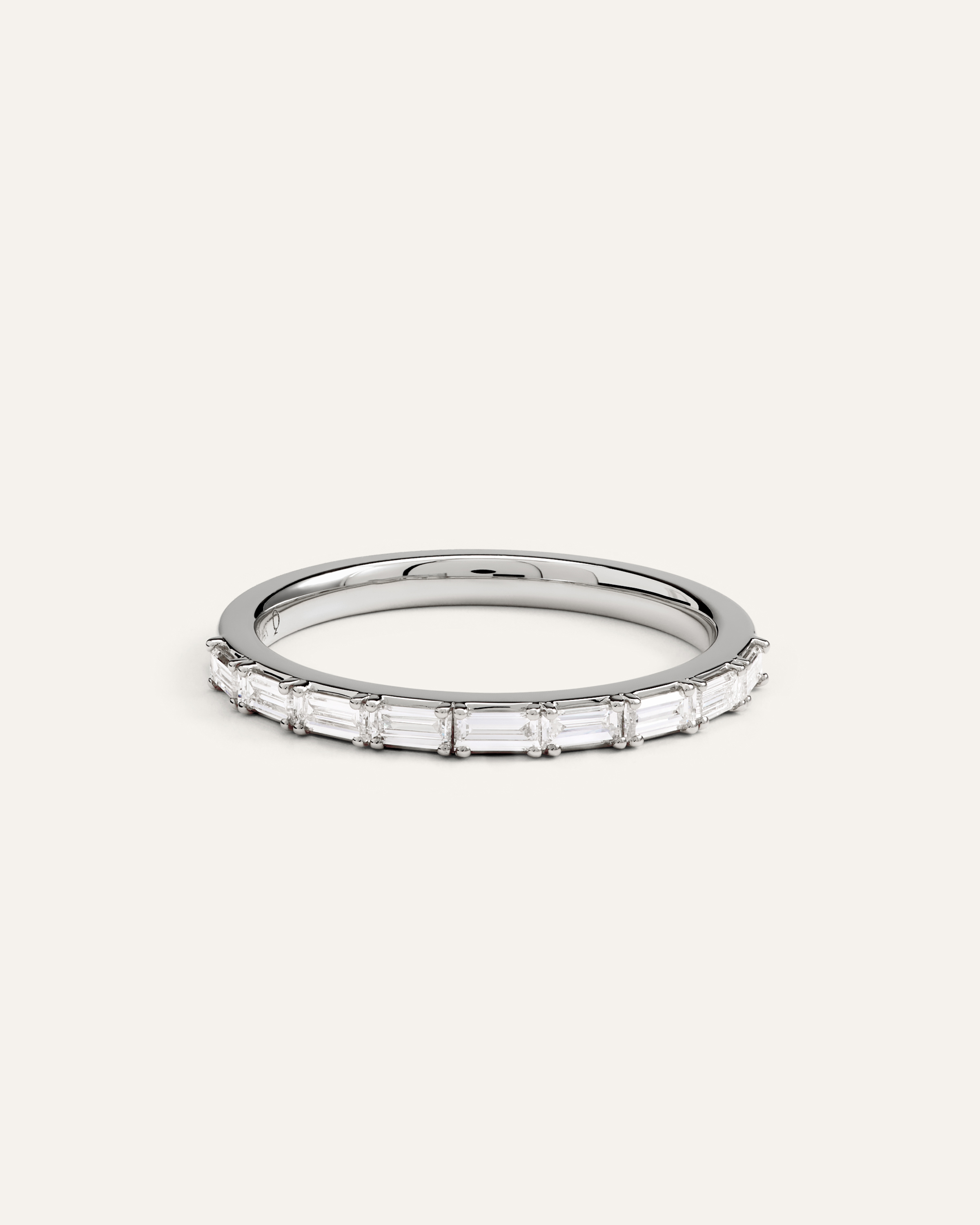 White Gold 14K Gold Lab Grown Diamond Baguette Band