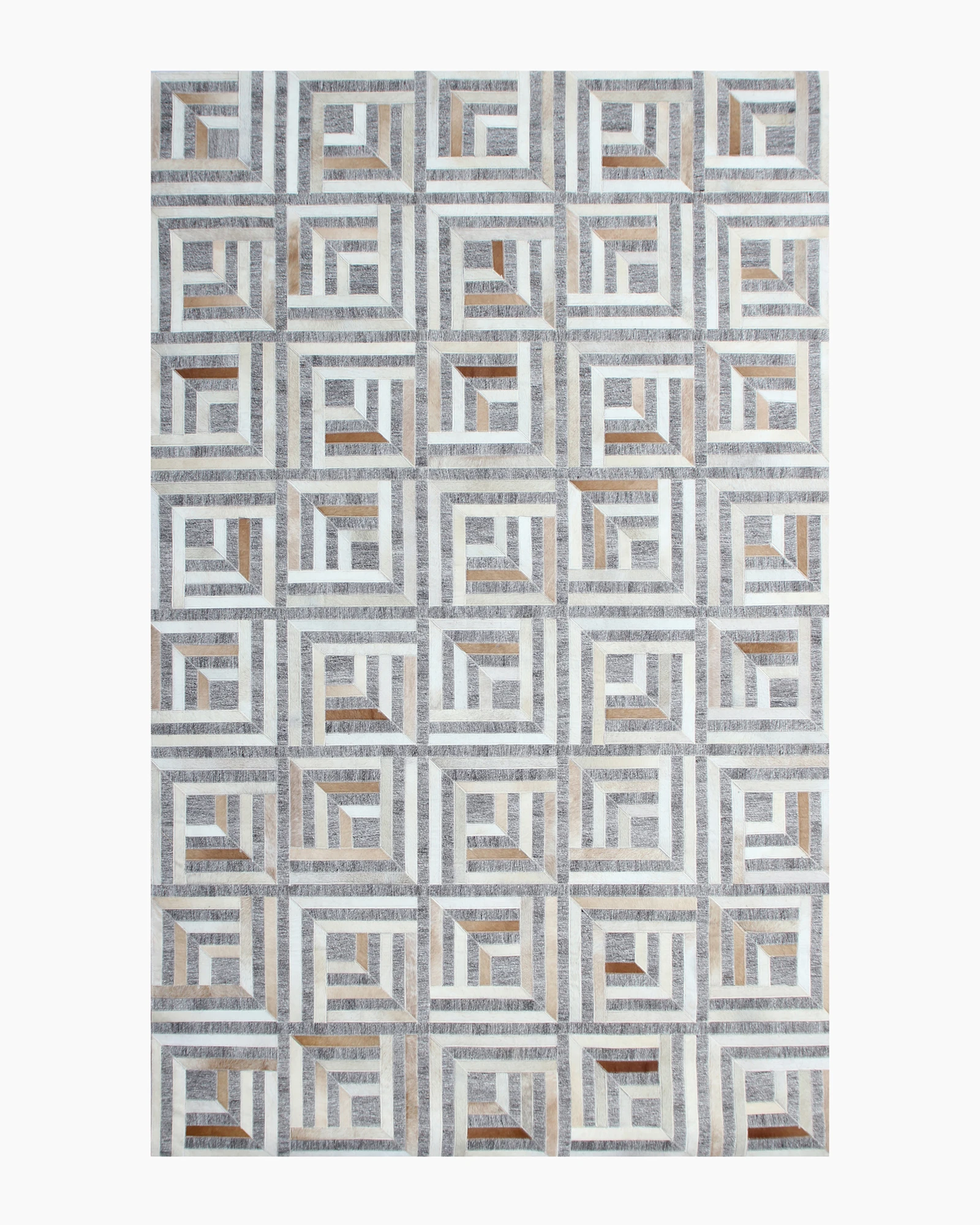 Geometric Hair on Hide Rug