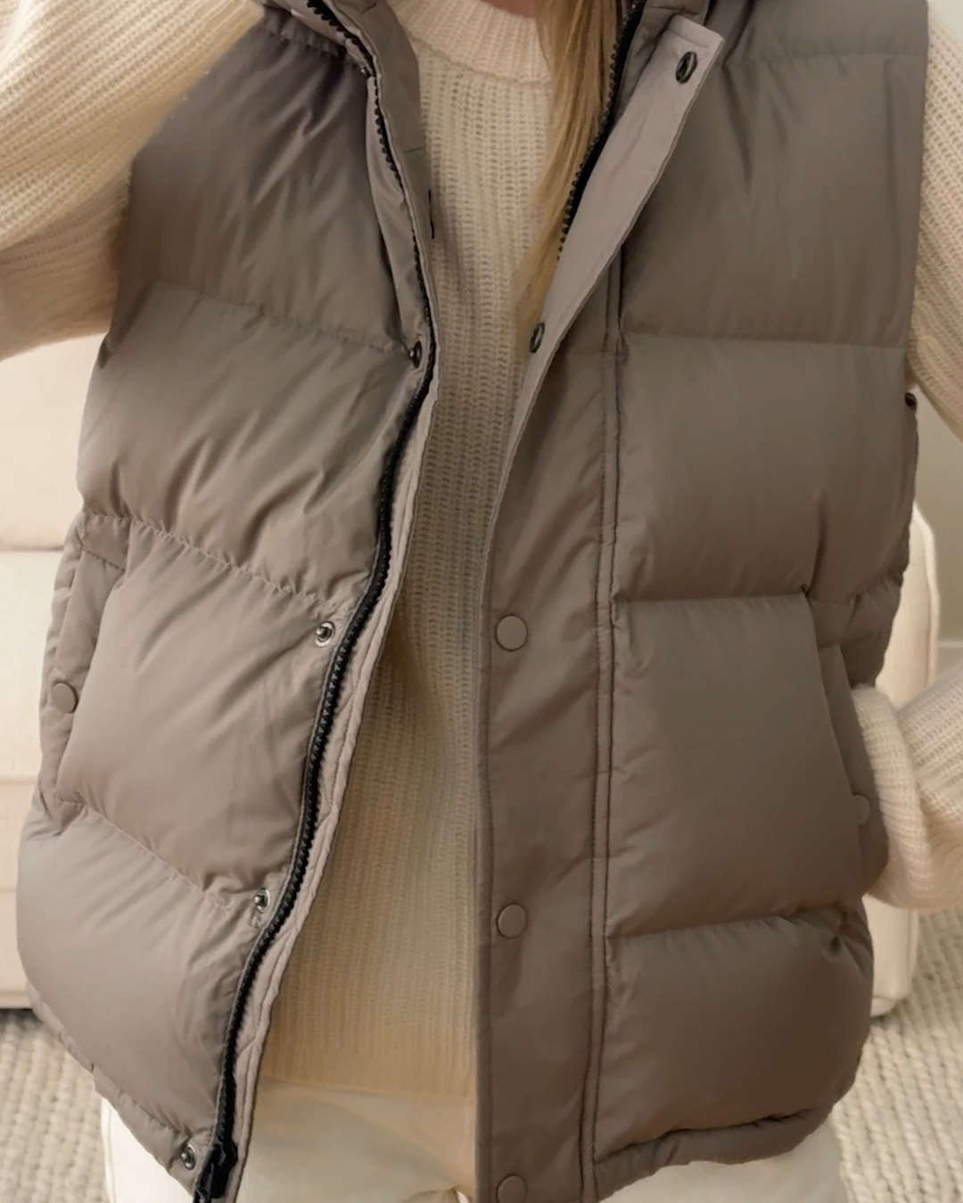 Responsible Down Puffer Vest in Hot Fudge