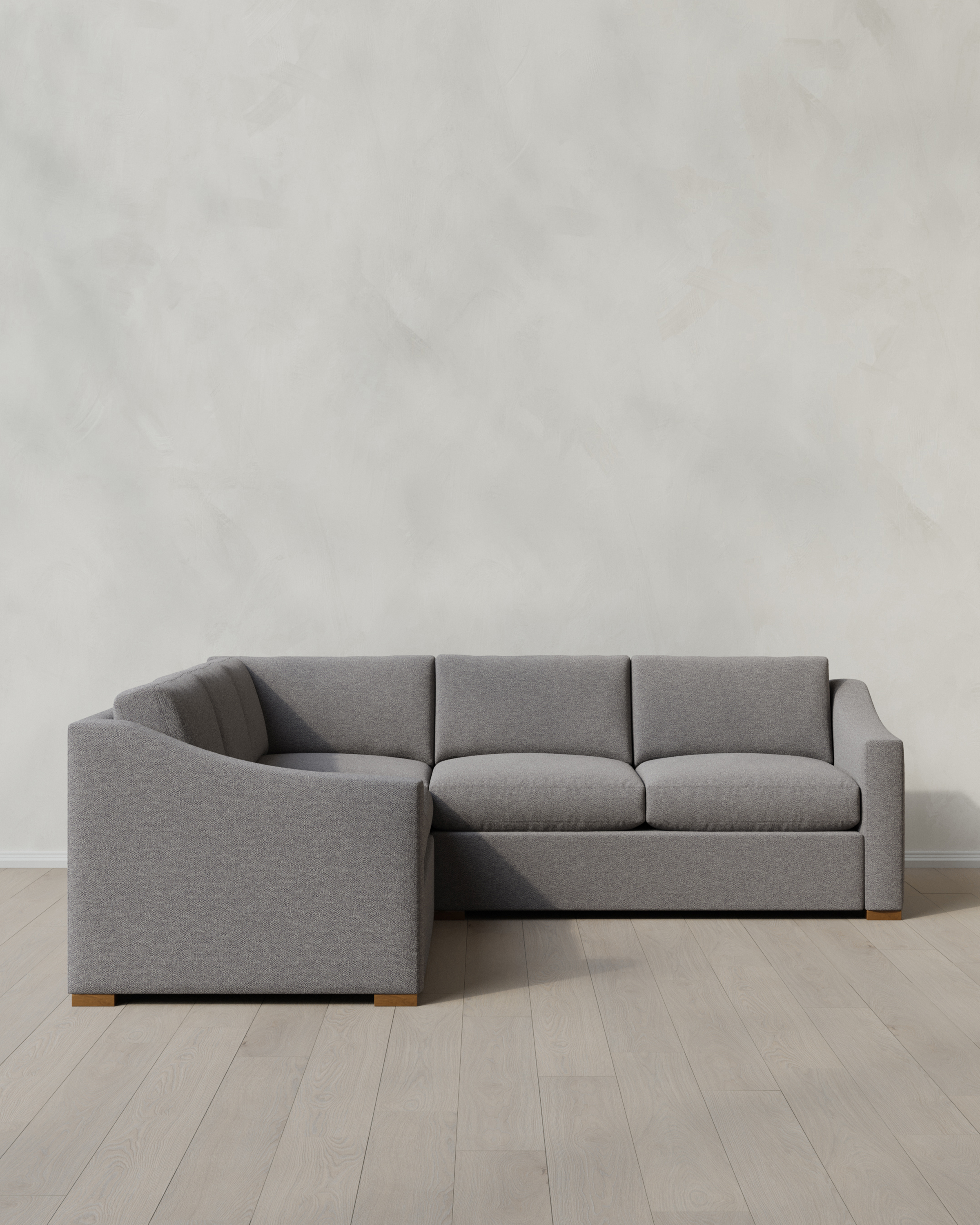 Ash Hollis Slope Arm L Sectional in Performance Basketweave