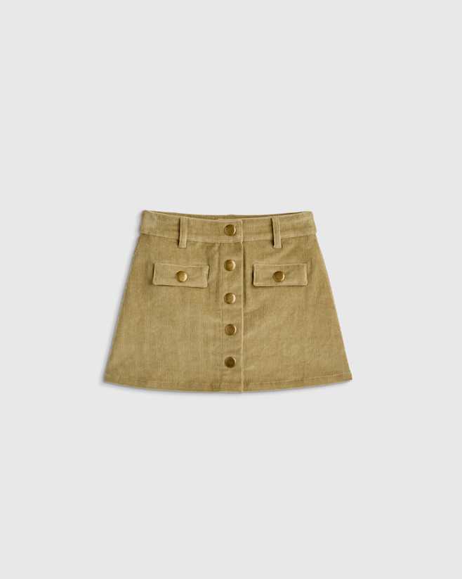 Dried Herb Organic Cotton Stretch Corduroy Skirt