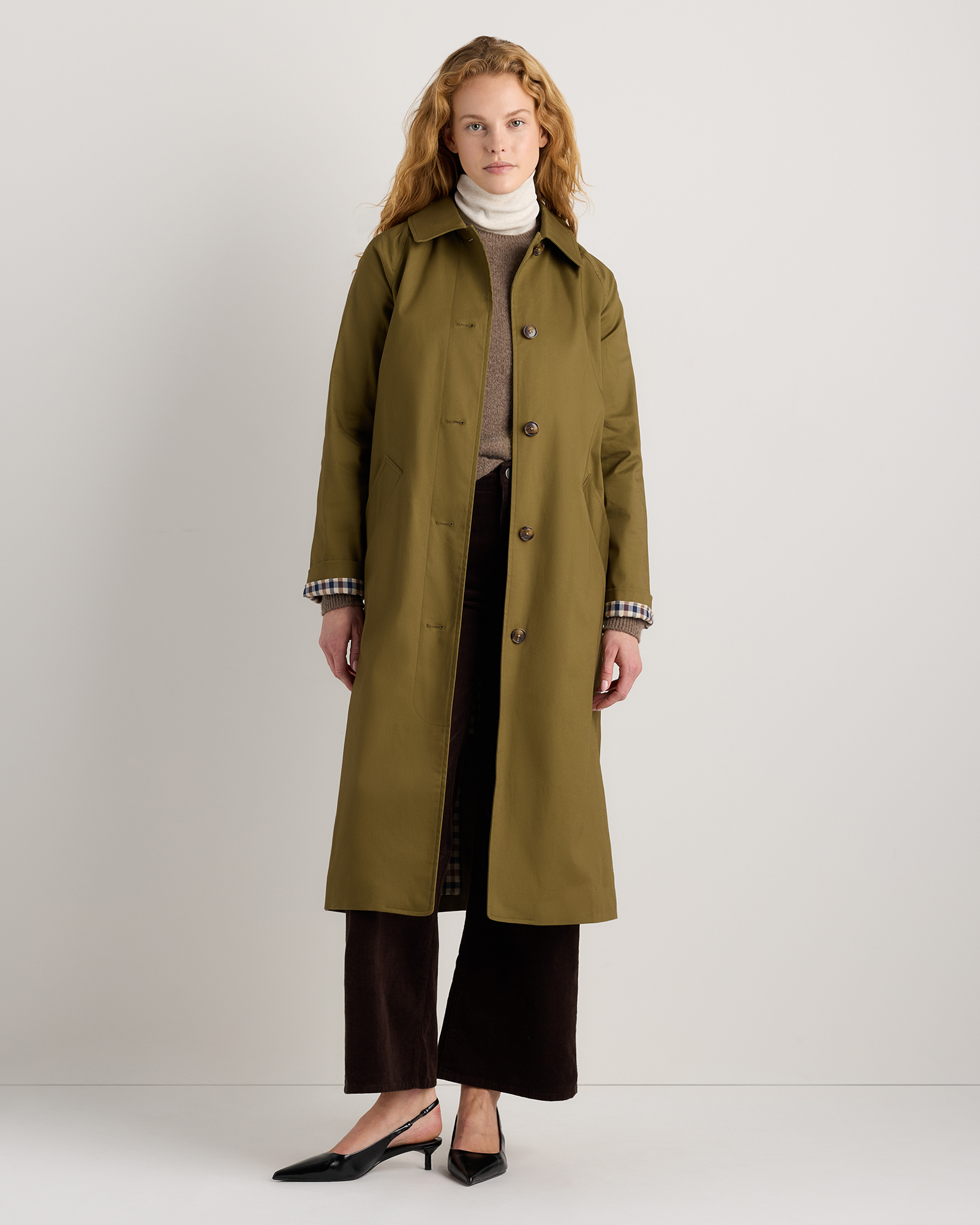 Military Olive Comfort Stretch Mac Coat